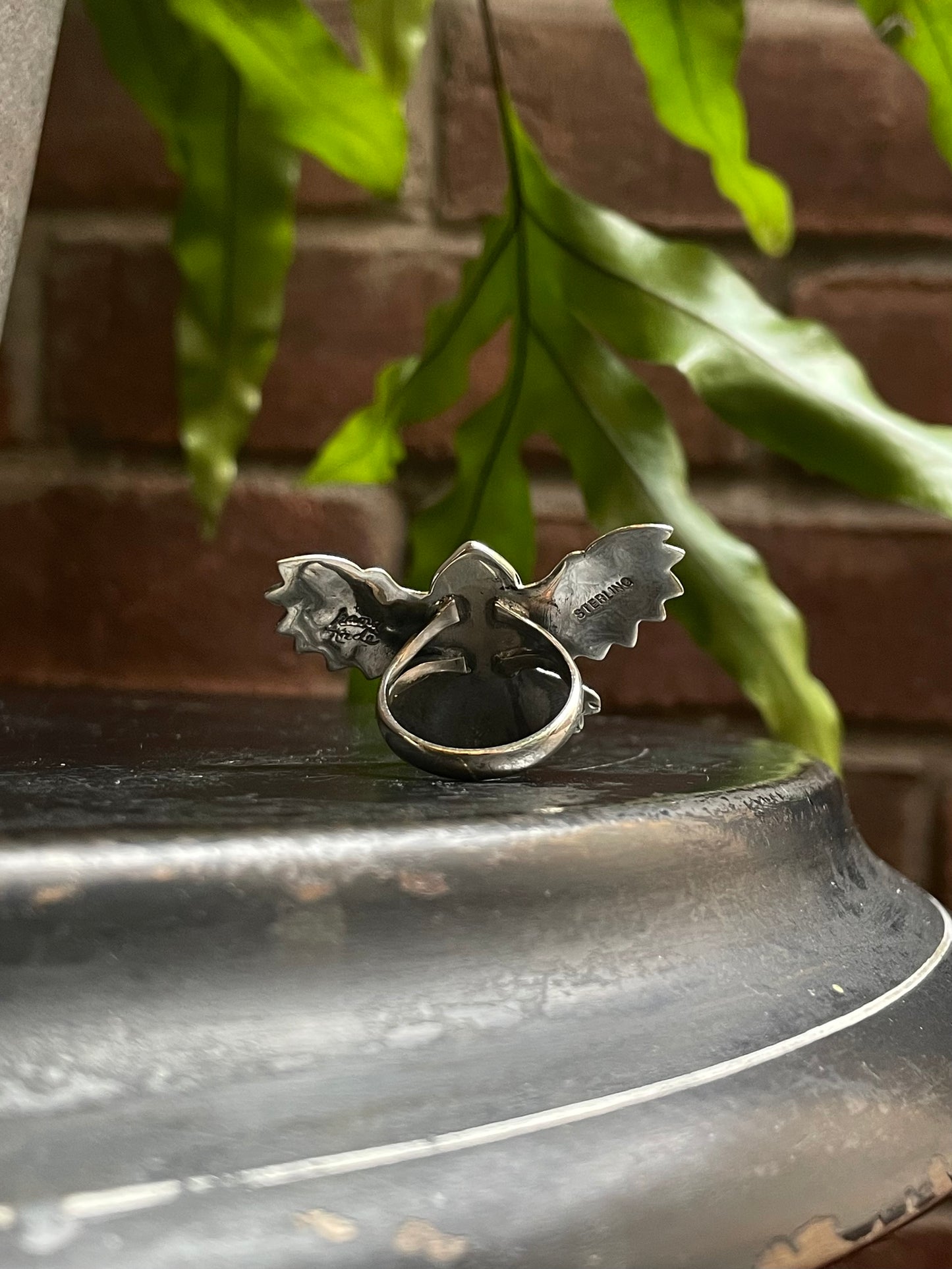 Pink Conch Thunderbird Ring | Sterling Silver 925 | Size 8 C591