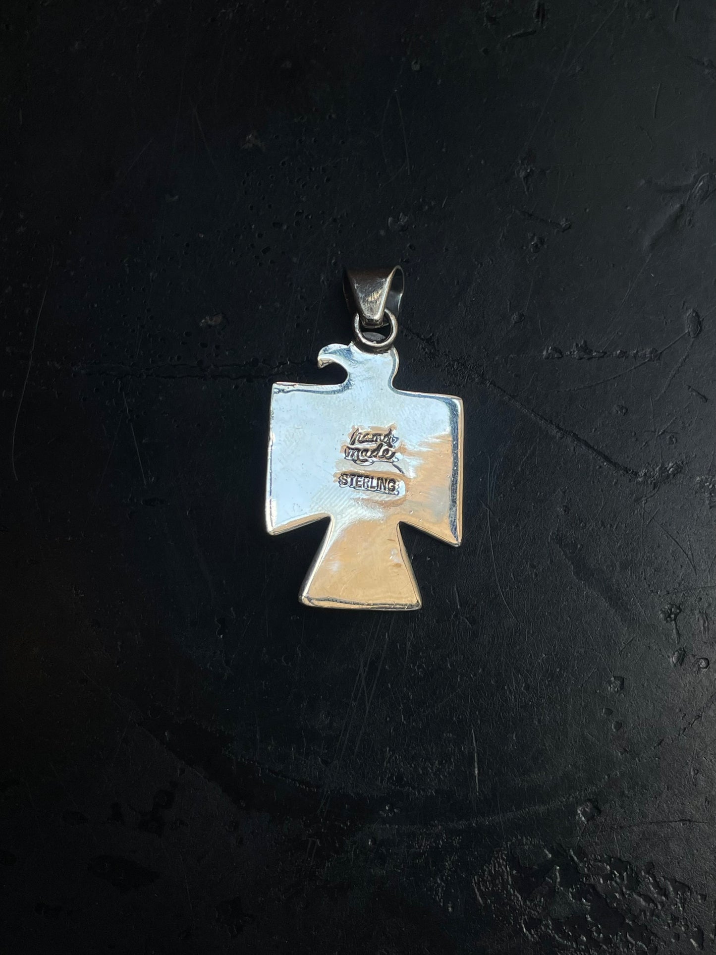 Pink Conch Thunderbird Pendant | 925 Sterling Silver E239
