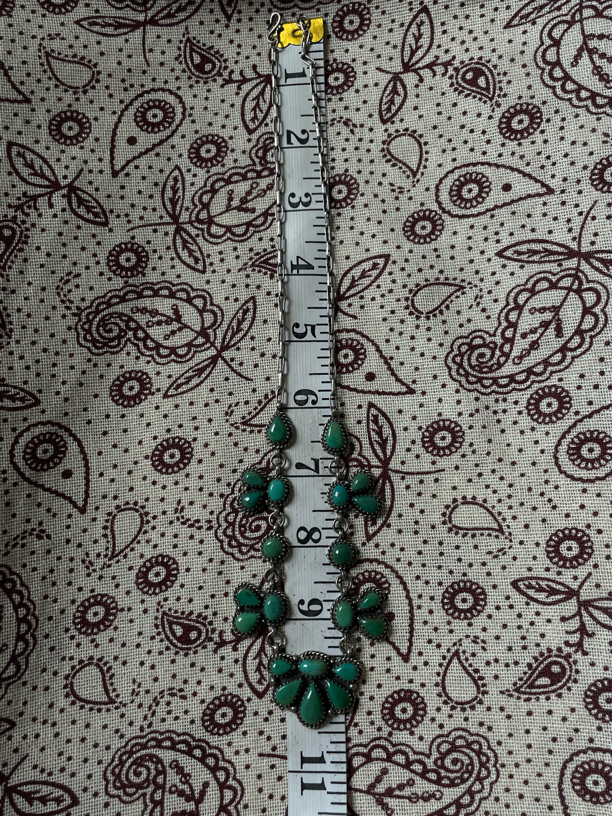 Kingman Turquoise Cluster Necklace | 925 Sterling Silver D318