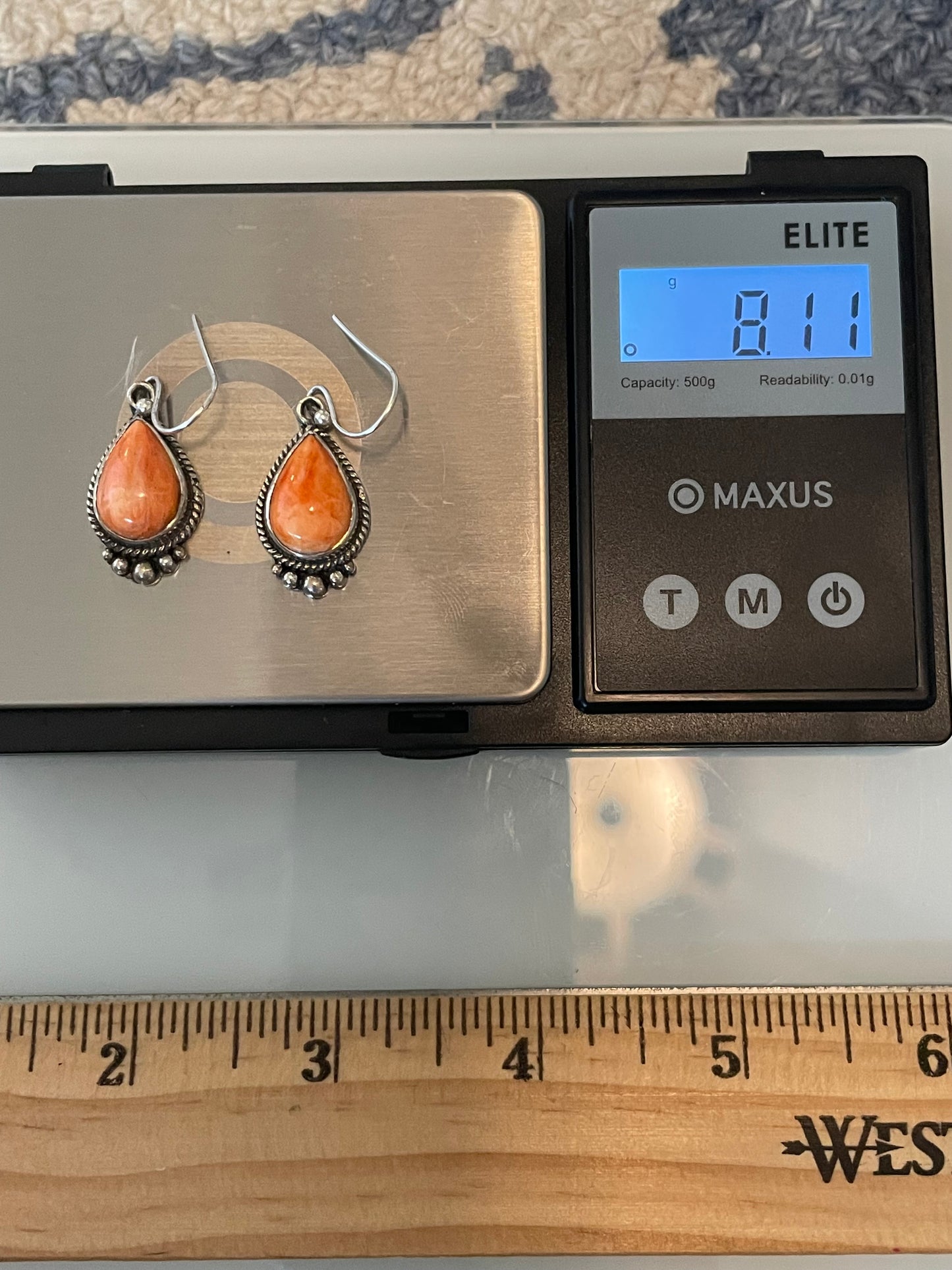 Spiny Oyster Tear Drop Hook Earrings | 925 Sterling Silver G248