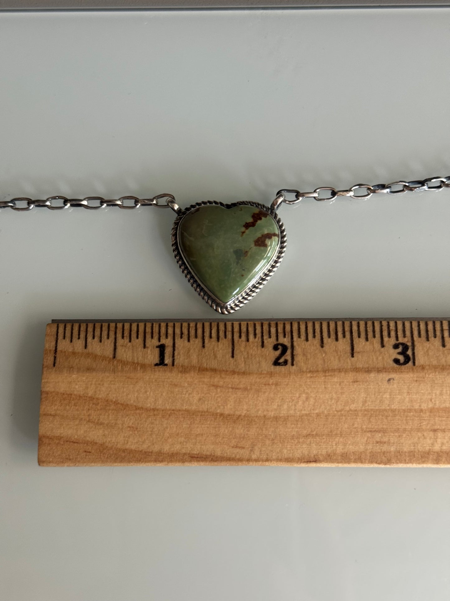 Turquoise Heart Necklace | Sterling Silver | .15 in | A961