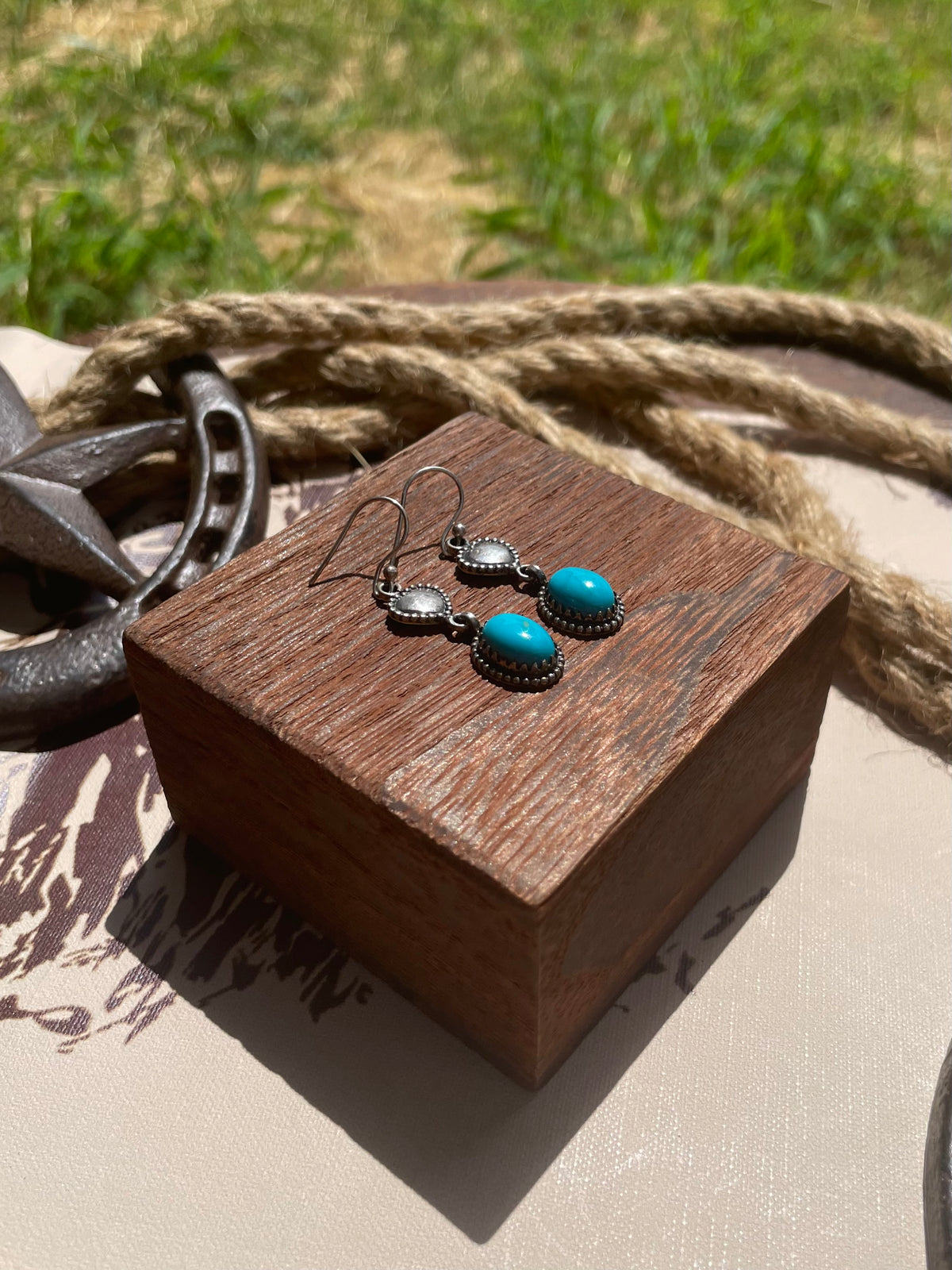 Turquoise Heart Dangle Earrings | 925 Sterling Silver G711