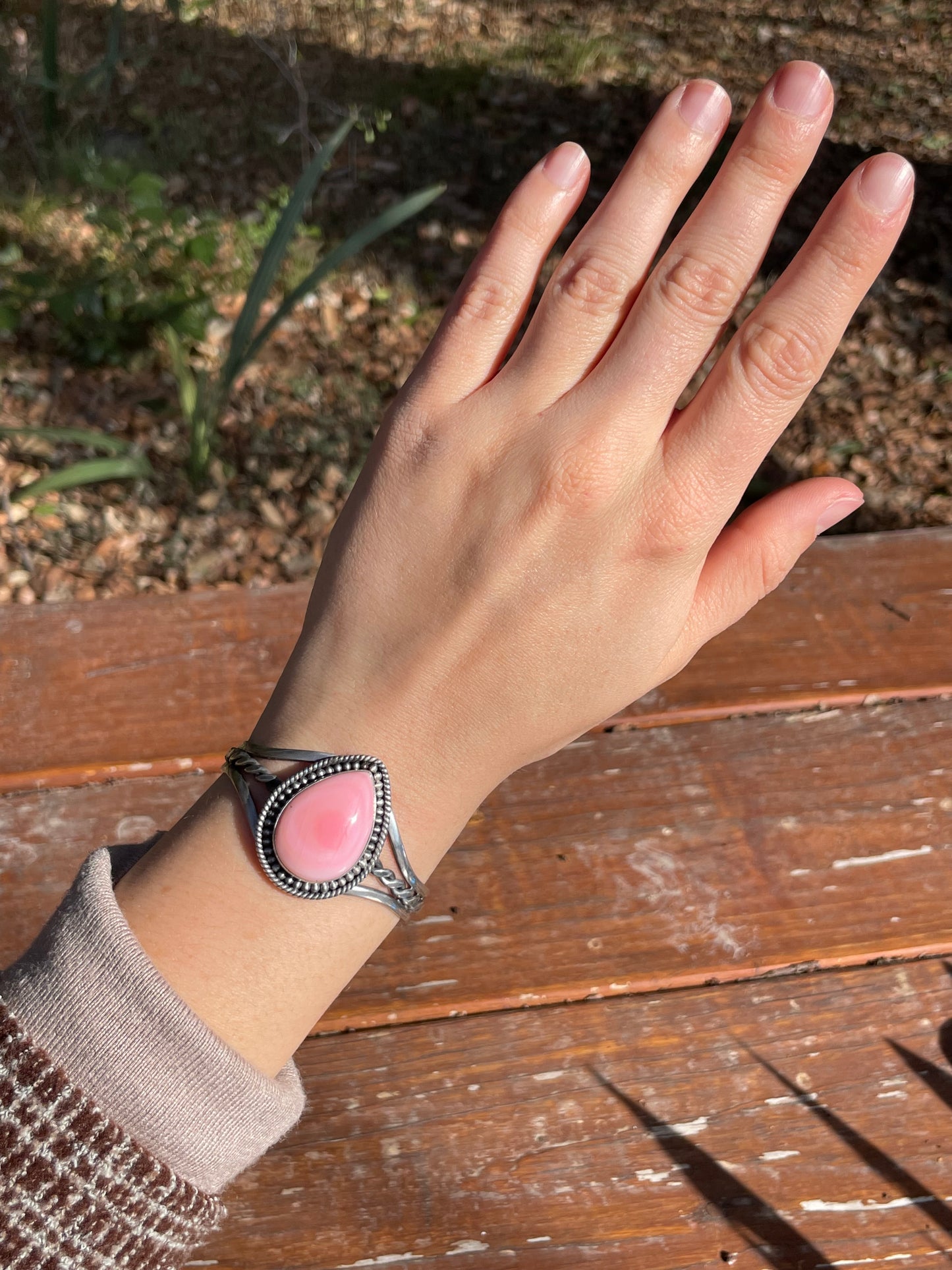 Pink Conch Cuff Bracelet | 925 Sterling Silver Southwest D120