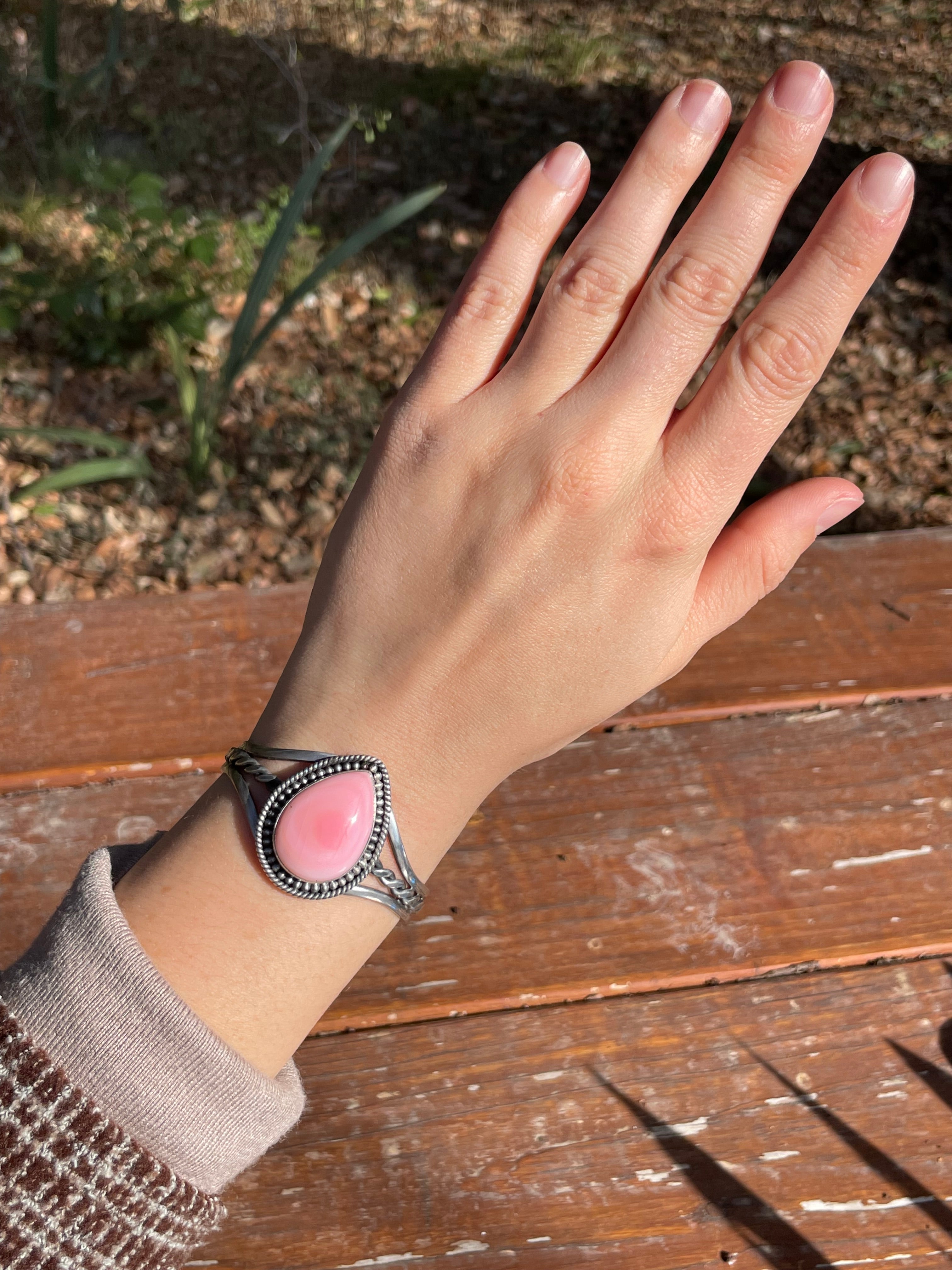 Pink Conch Cuff Bracelet | 925 Sterling Silver Southwest D120