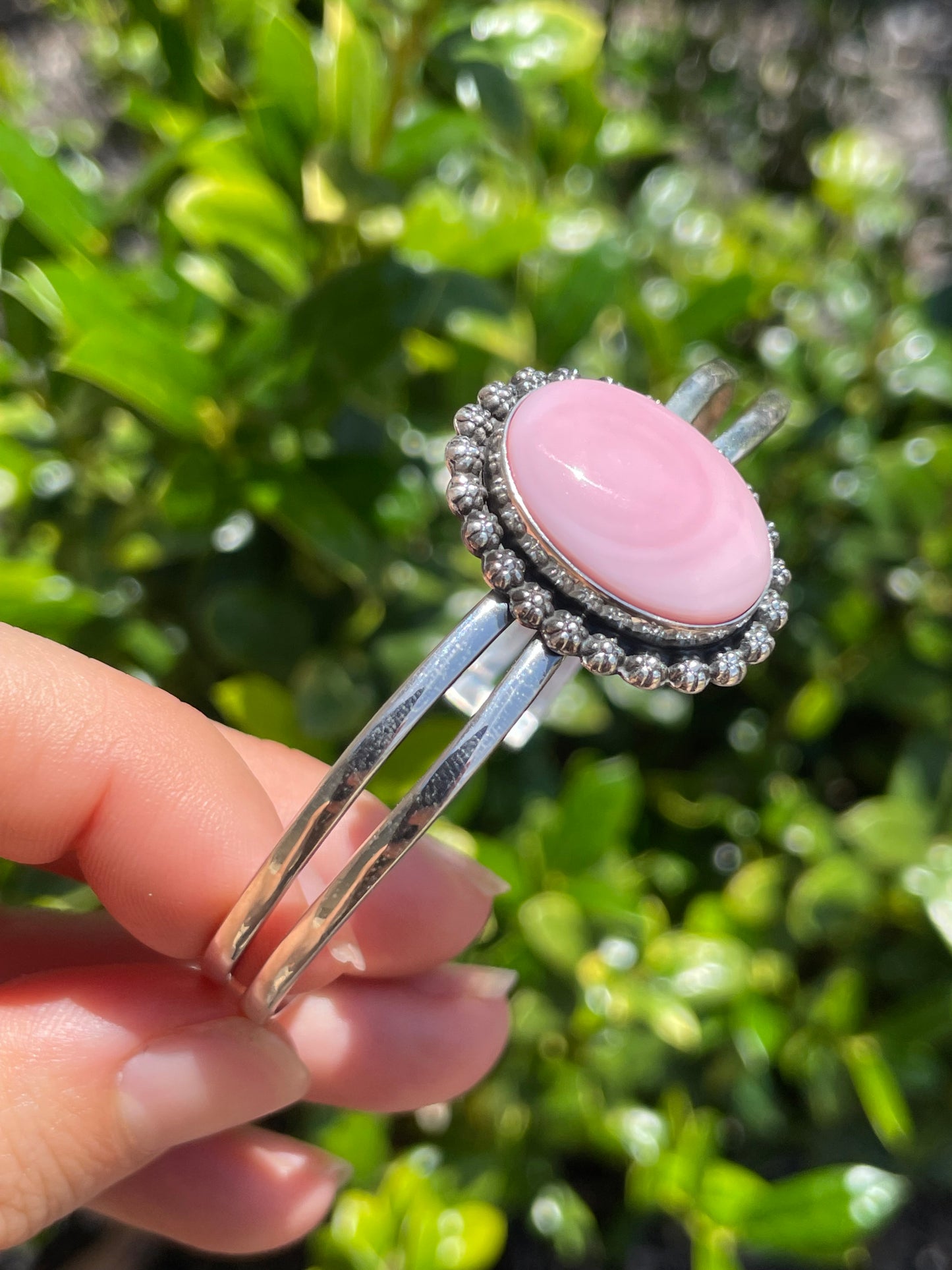 Pink Conch Cuff Bracelet | 925 Sterling Silver D147