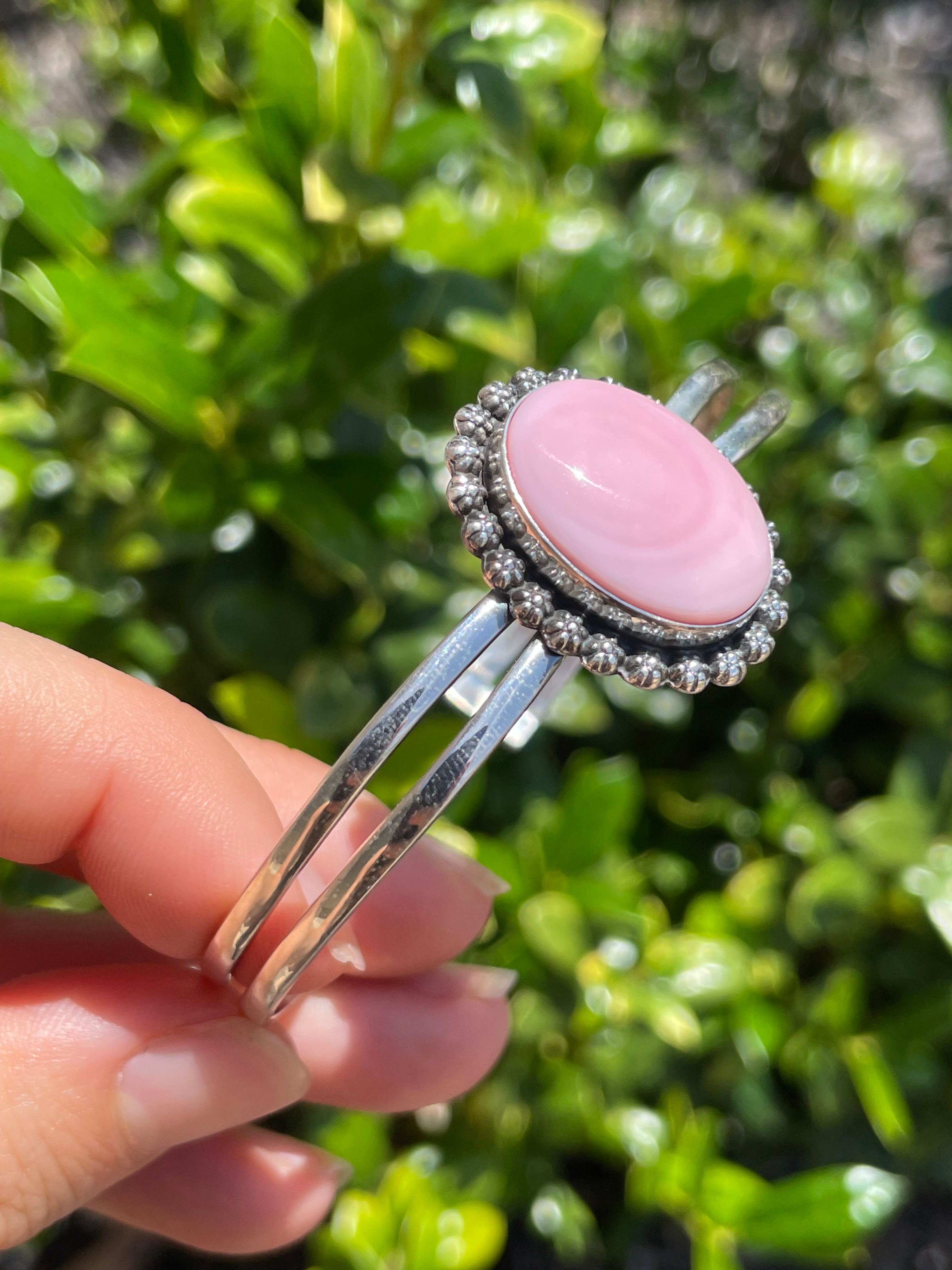 Pink Conch Cuff Bracelet | 925 Sterling Silver D147