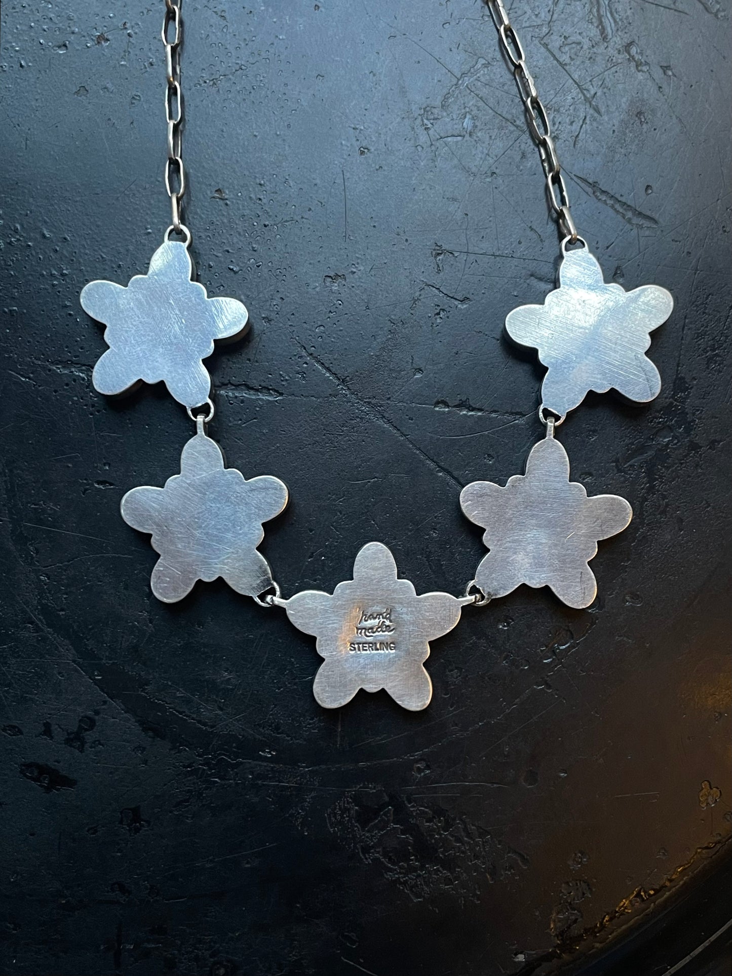 Pink Conch Necklace | Multi Blossom Cluster | 925 Silver E562