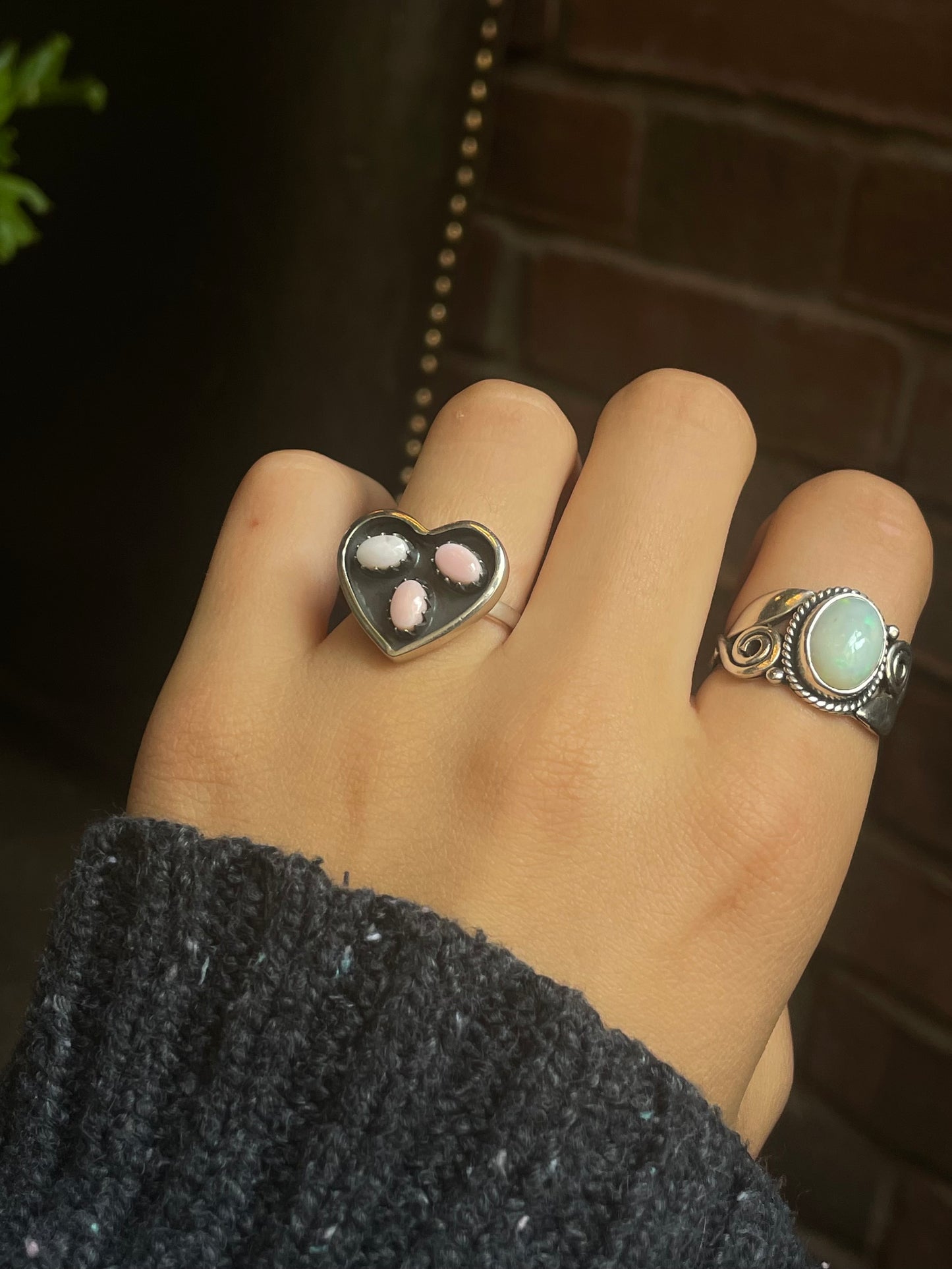 Pink Conch Heart Ring Size 8.5 | 925 Sterling Silver G124