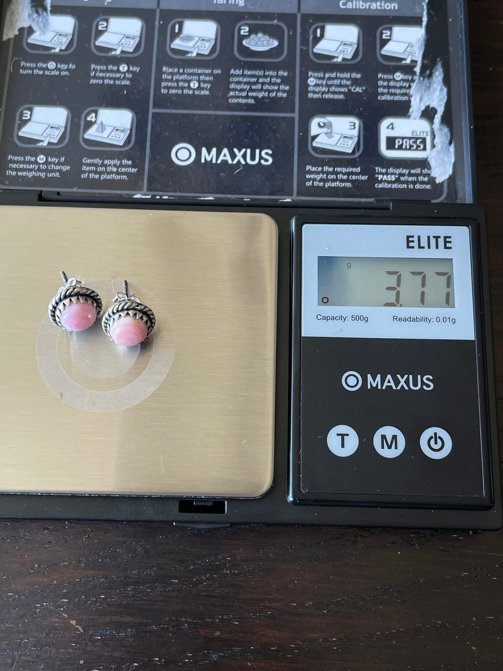 Pink Conch Stud Earrings | 925 Sterling Silver E803