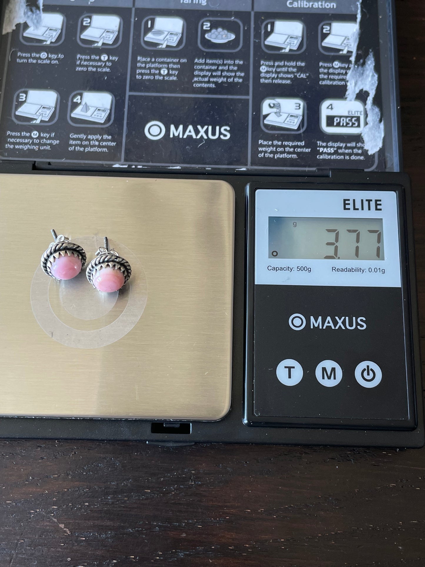 Pink Conch Stud Earrings | 925 Sterling Silver E803