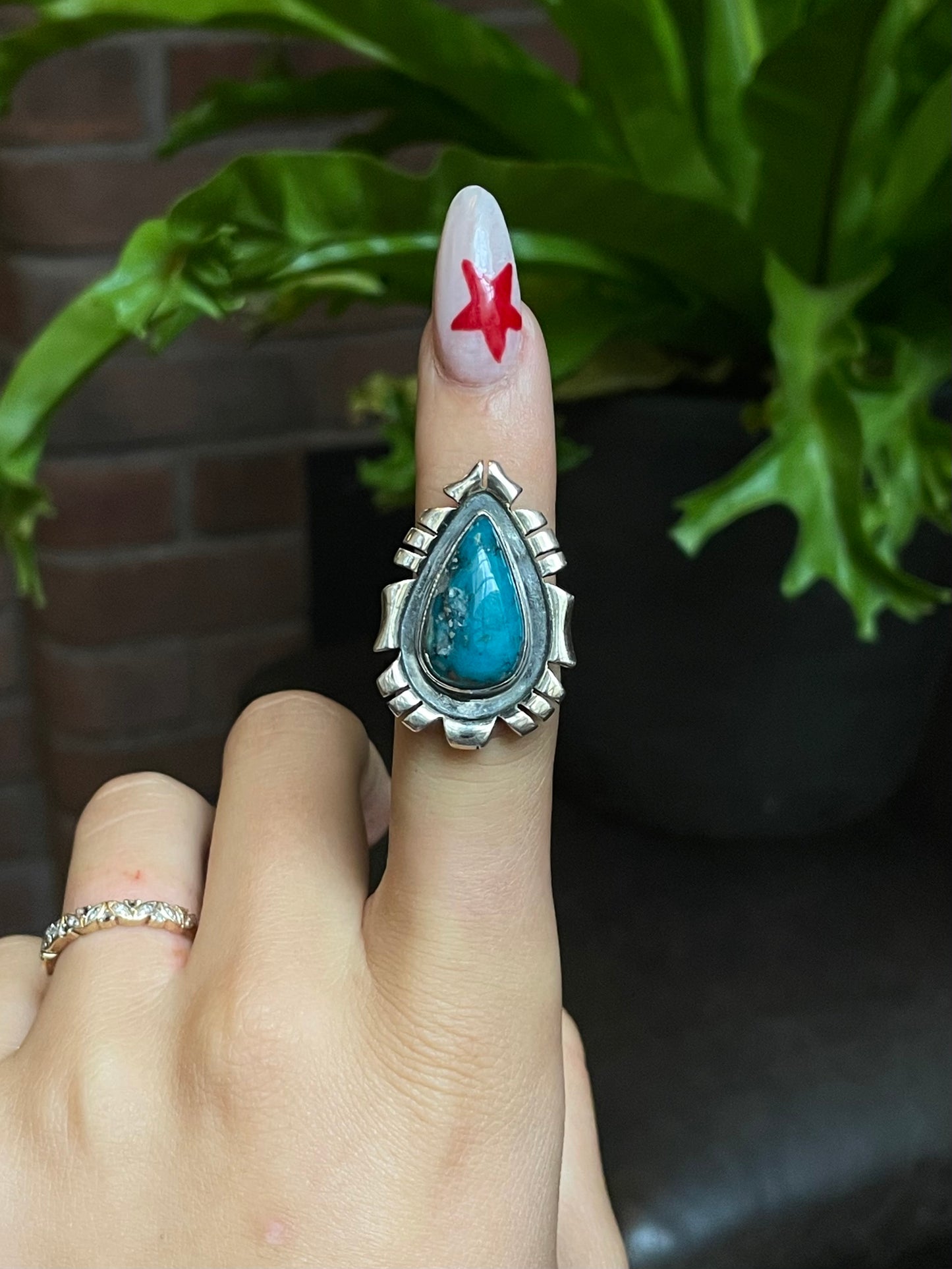 Kingman Turquoise Ring Size 6.75 | 925 Sterling Silver G495