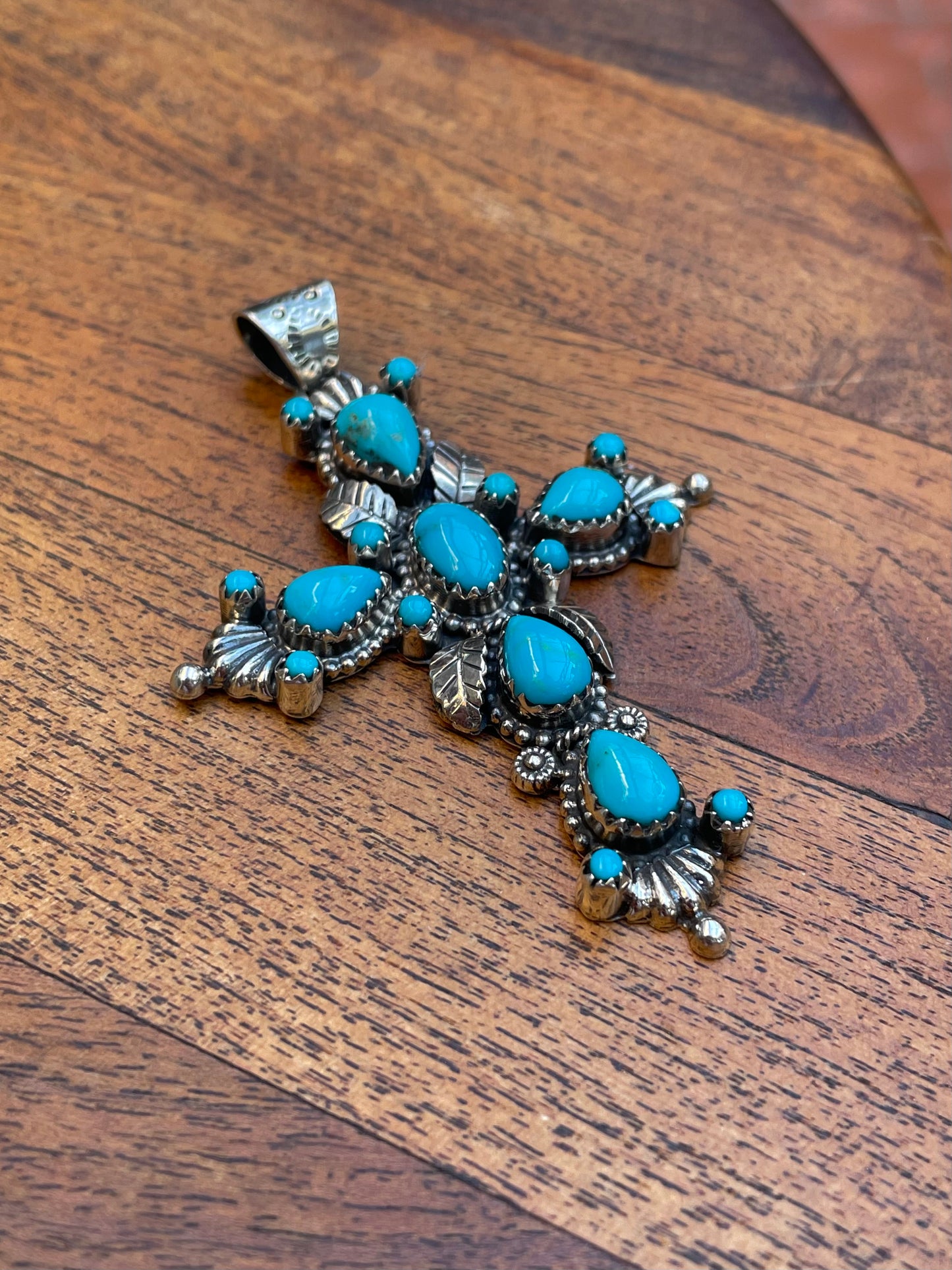Turquoise Cross Pendant | 925 Sterling Silver C819