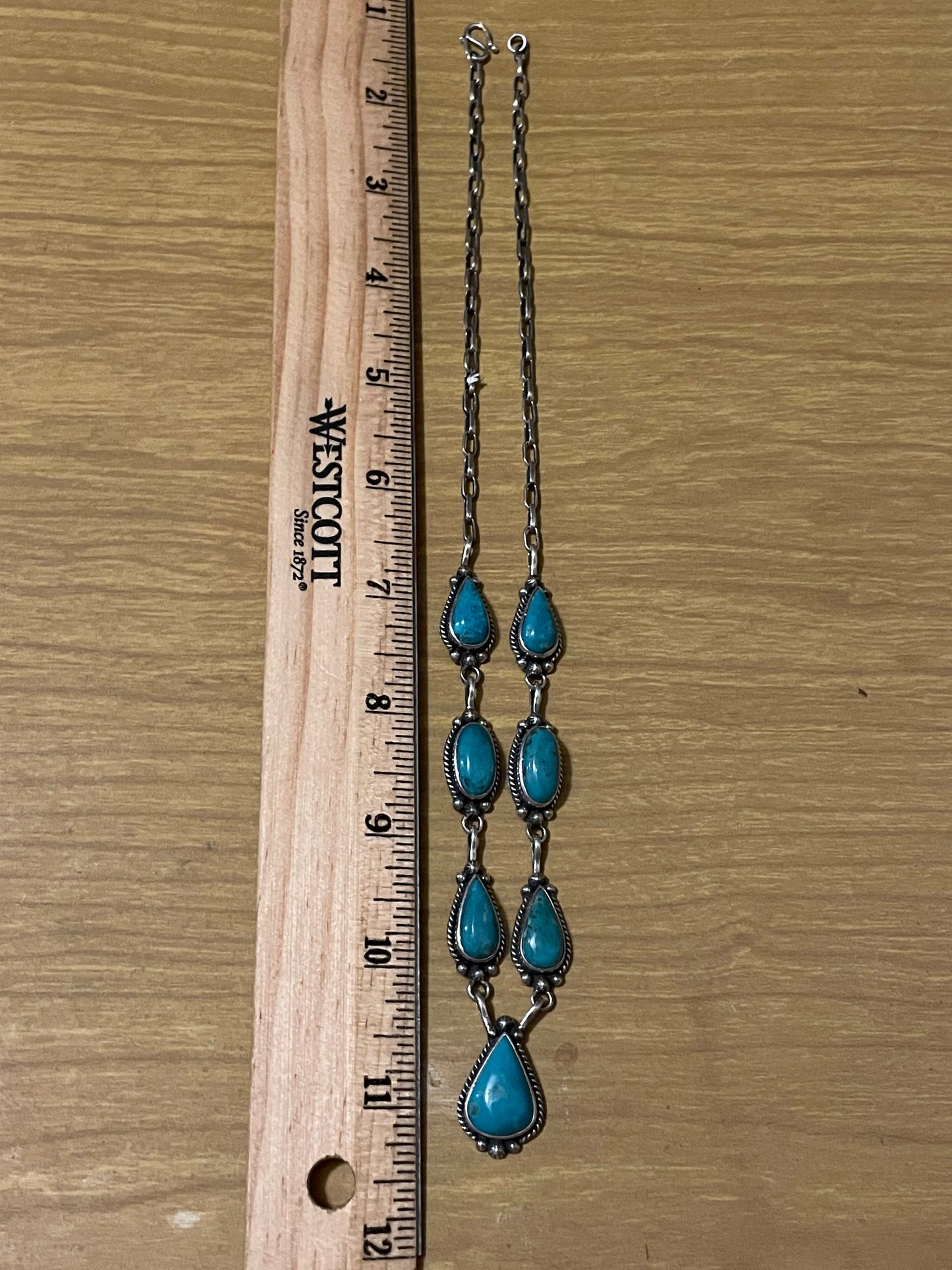 Kingman Turquoise Lariat Necklace | 925 Sterling Silver G410