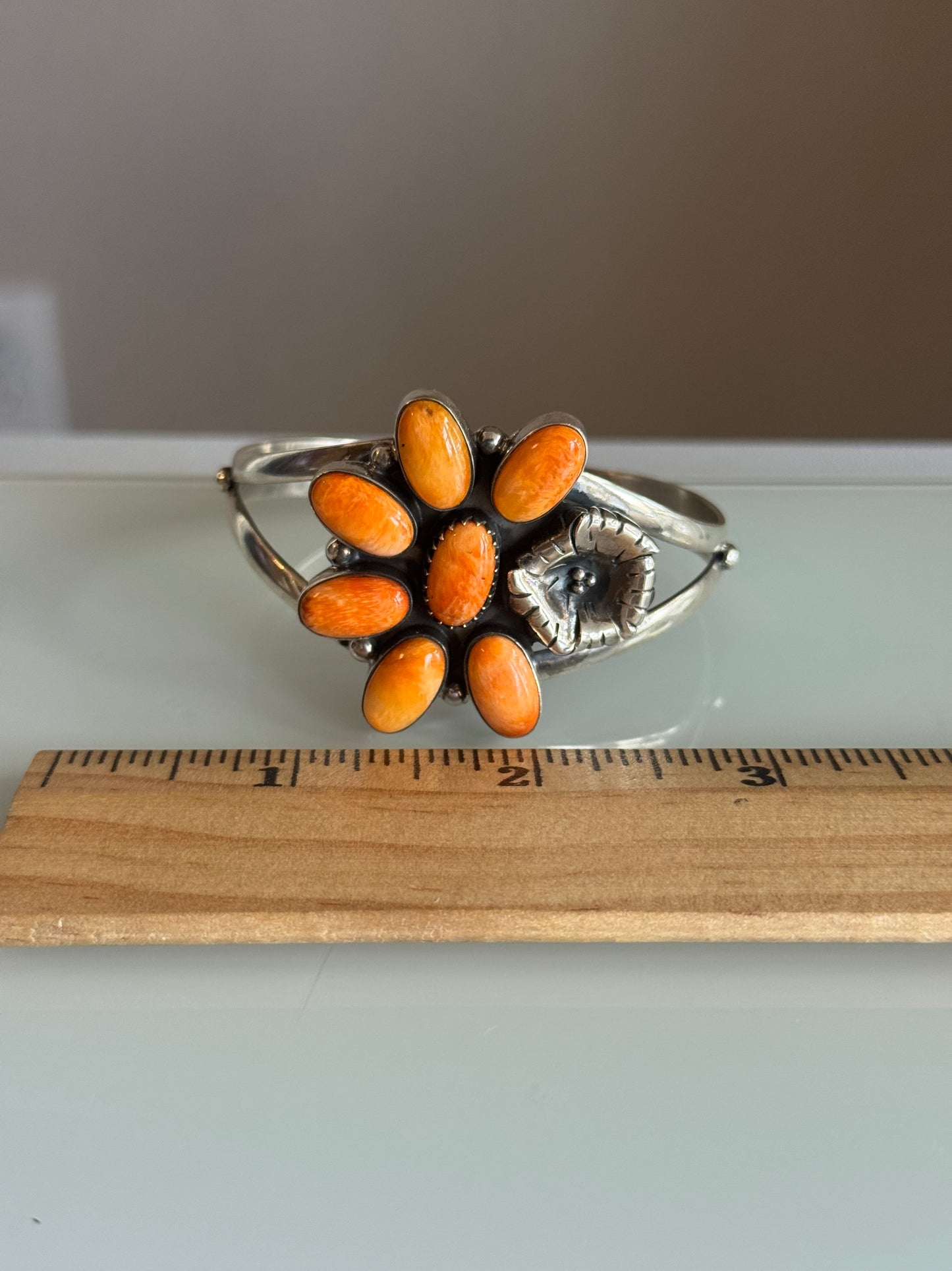 Spiny Oyster Flower Cuff Bracelet | 925 Sterling Silver | C297