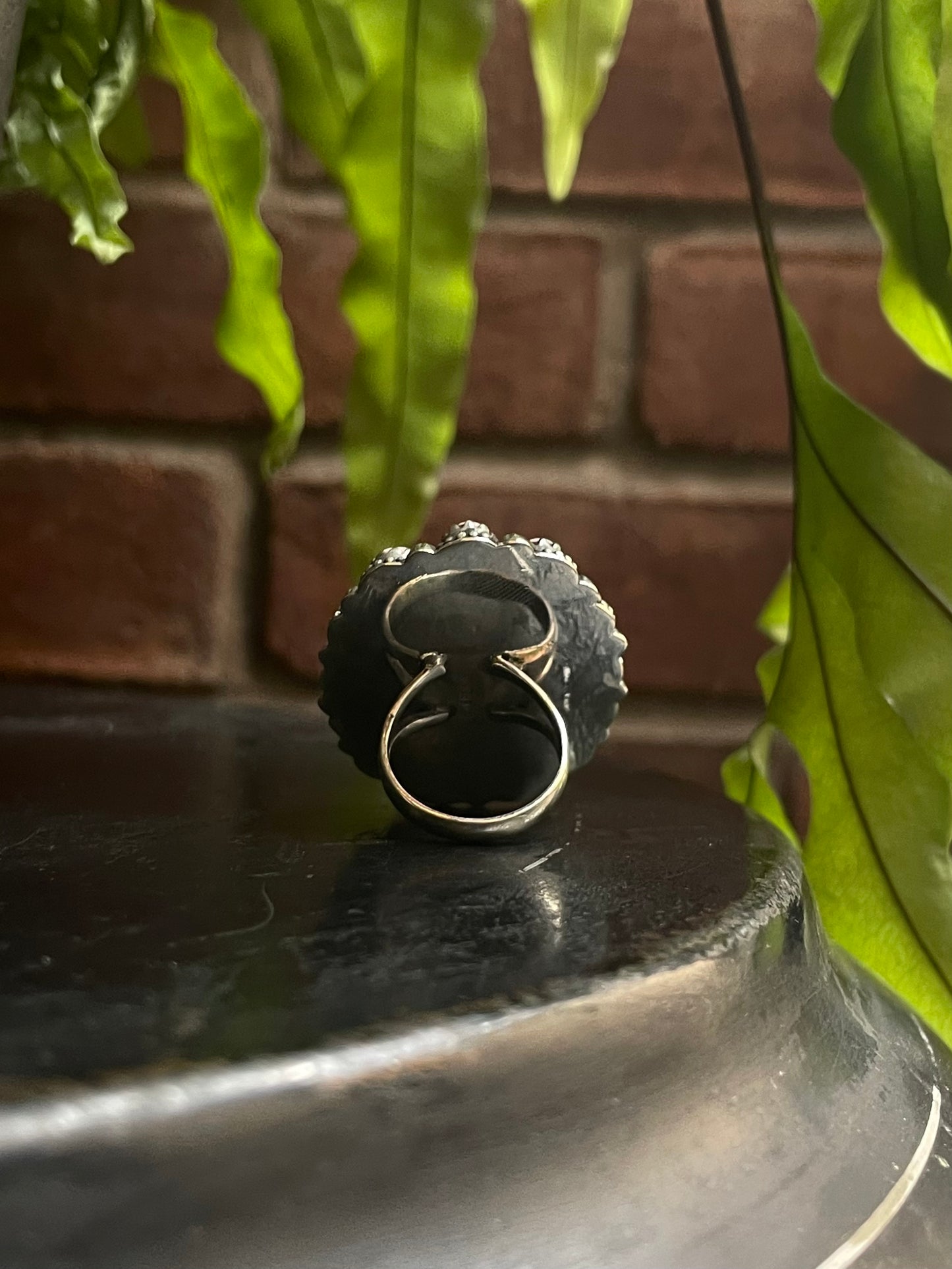 Pink Conch Turquoise Flower Ring | Sterling Silver 925 Size 7 C740