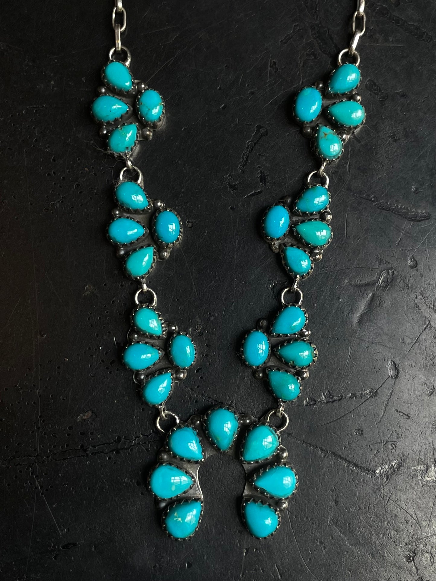 Turquoise Cluster Naja Necklace | 925 Sterling Silver E603