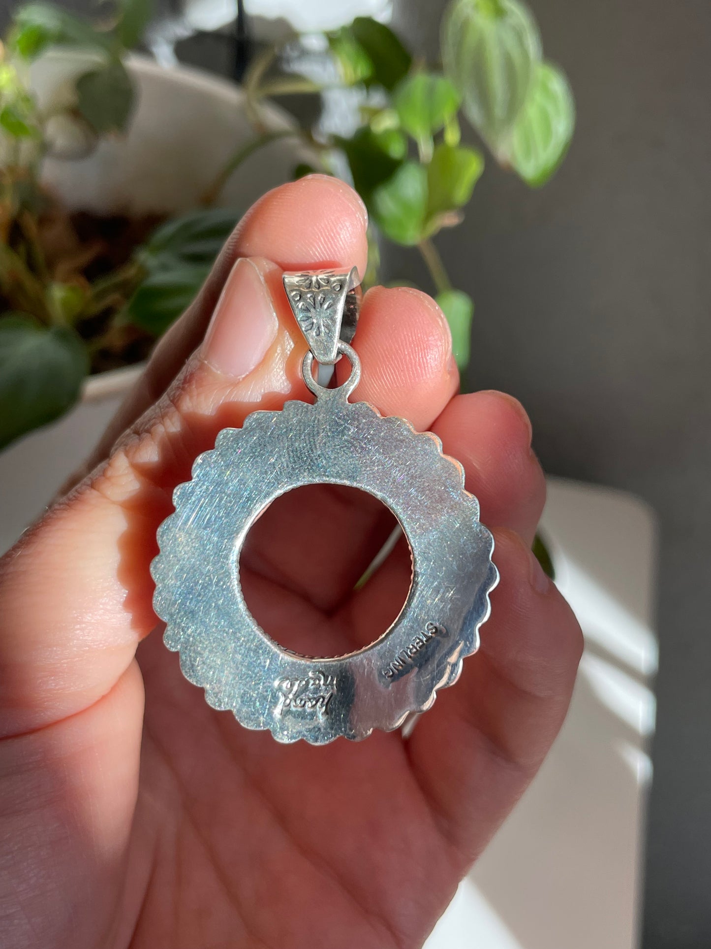 Turquoise Circle Pendant | Sterling Silver 925 B813