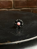 Pink Conch & Black Onyx Ring Size 8 | 925 Sterling Silver C916