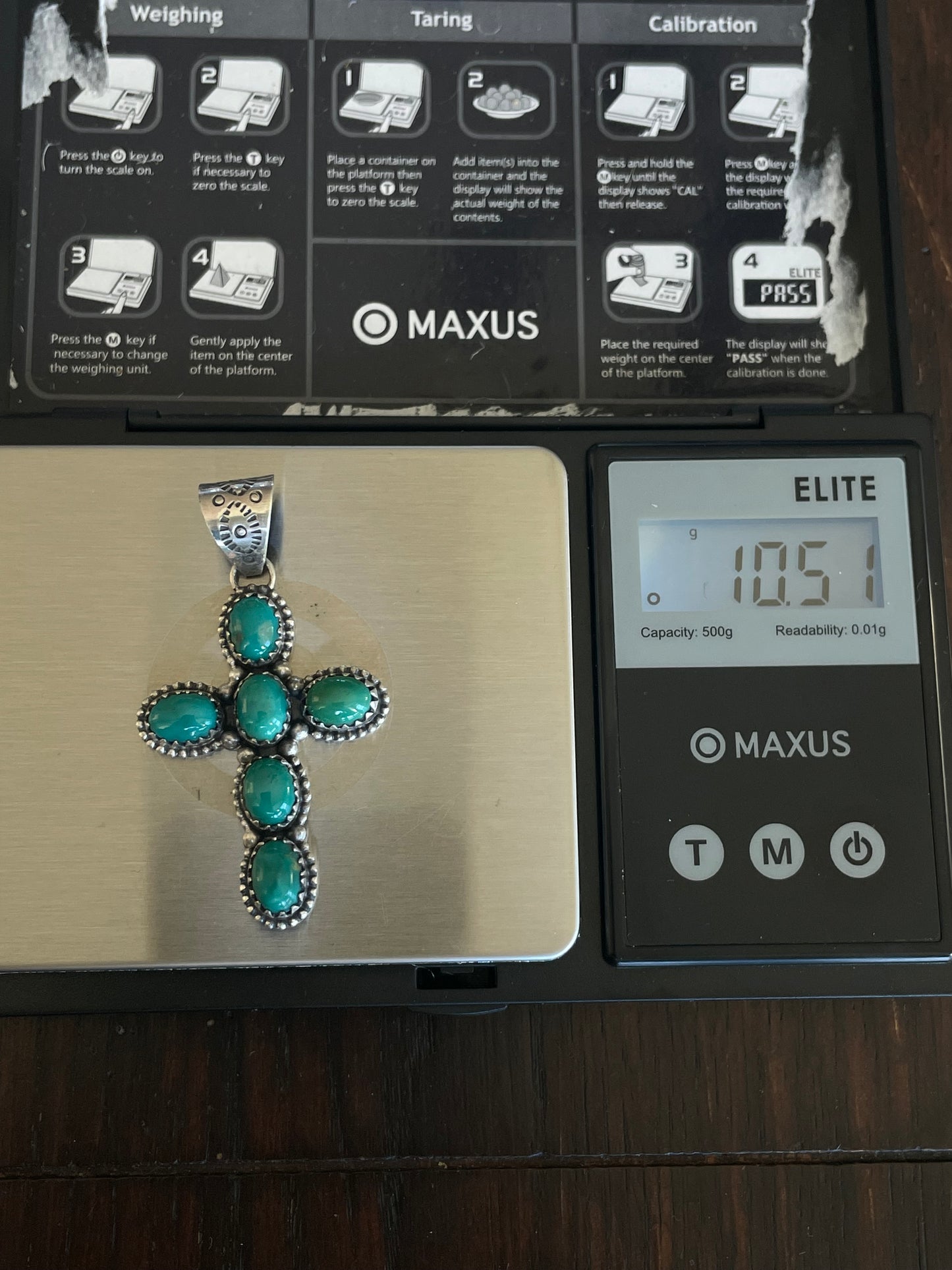 Turquoise Cross Pendant | 925 Sterling Silver E704