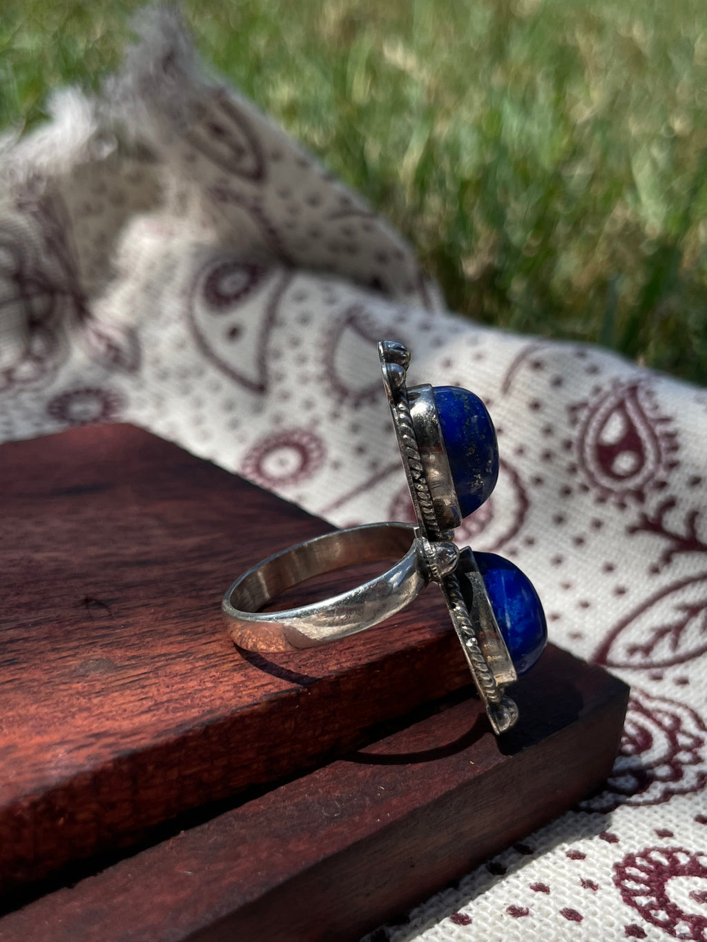 Lapis Lazuli Teardrop Ring Size 6.75 | 925 Sterling Silver D309