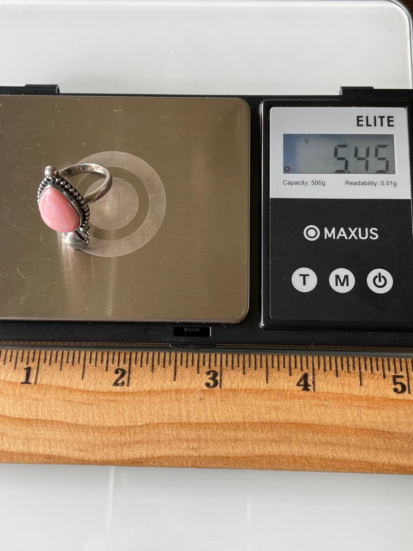 Pink Conch Tear Drop Ring Size 6 | 925 Sterling Silver G152