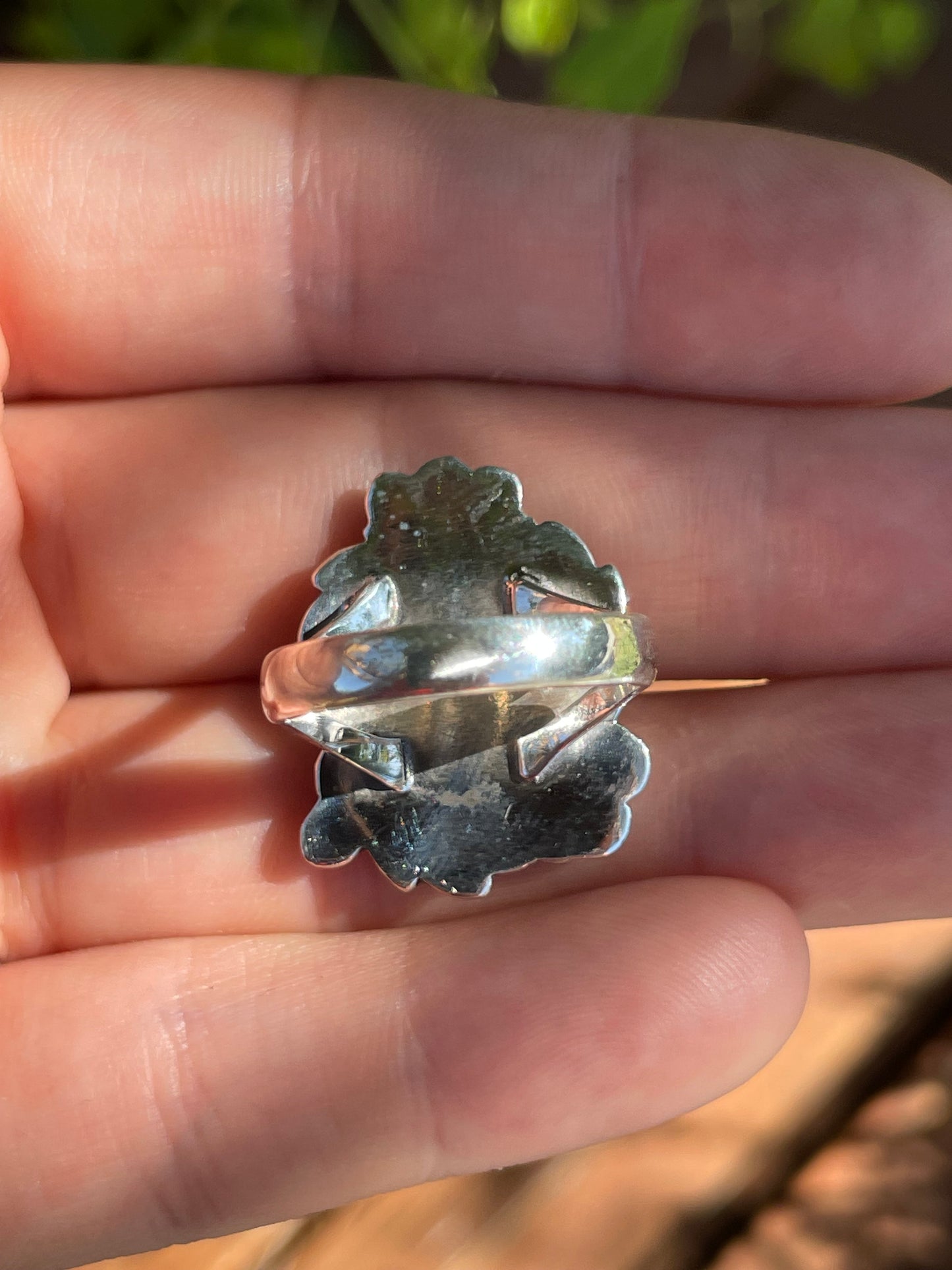 Pink Conch Leaf Ring | 925 Sterling Silver Size 8 B117