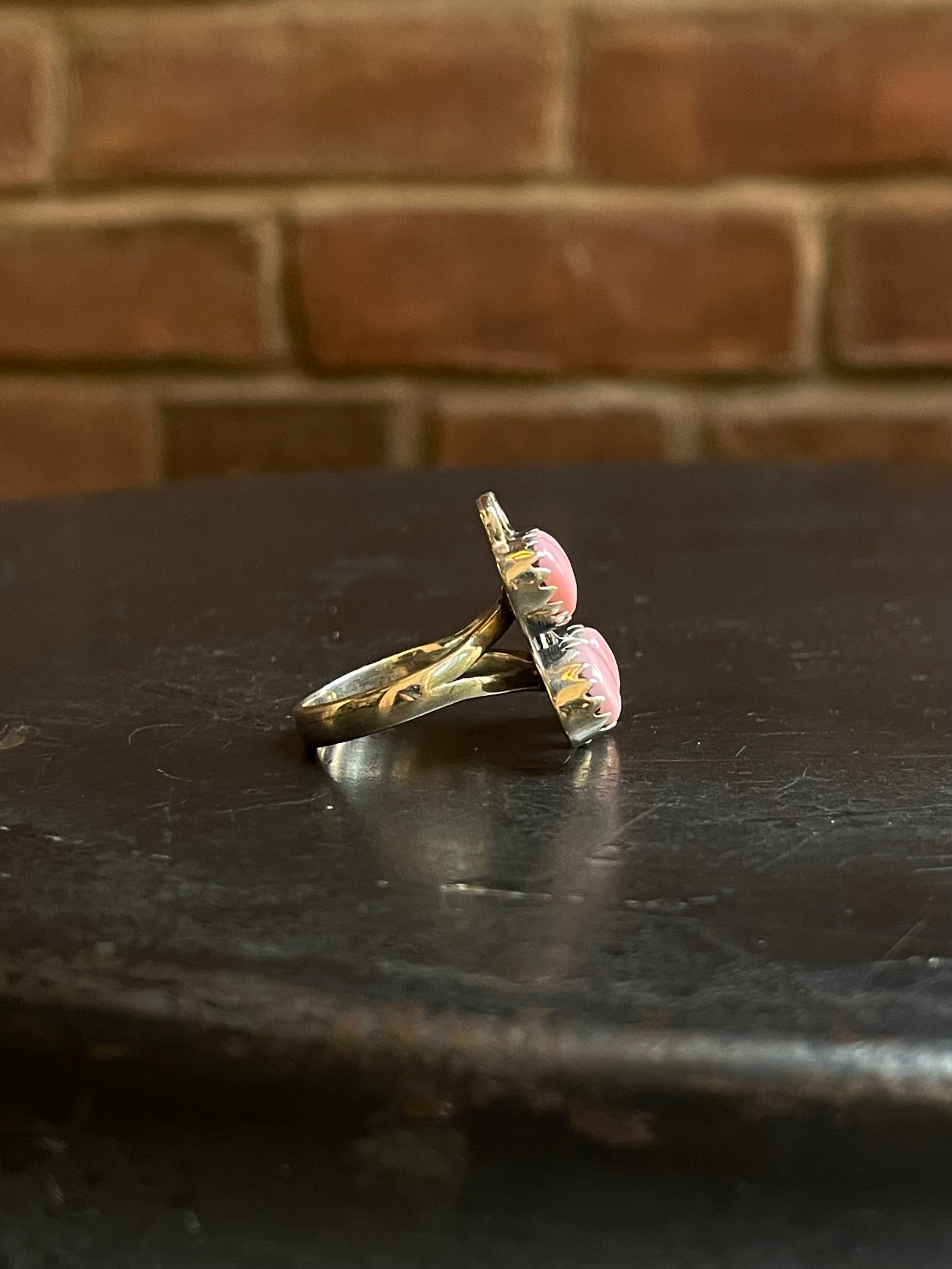 Pink Conch Butterfly Ring Size 8 | Sterling Silver E909