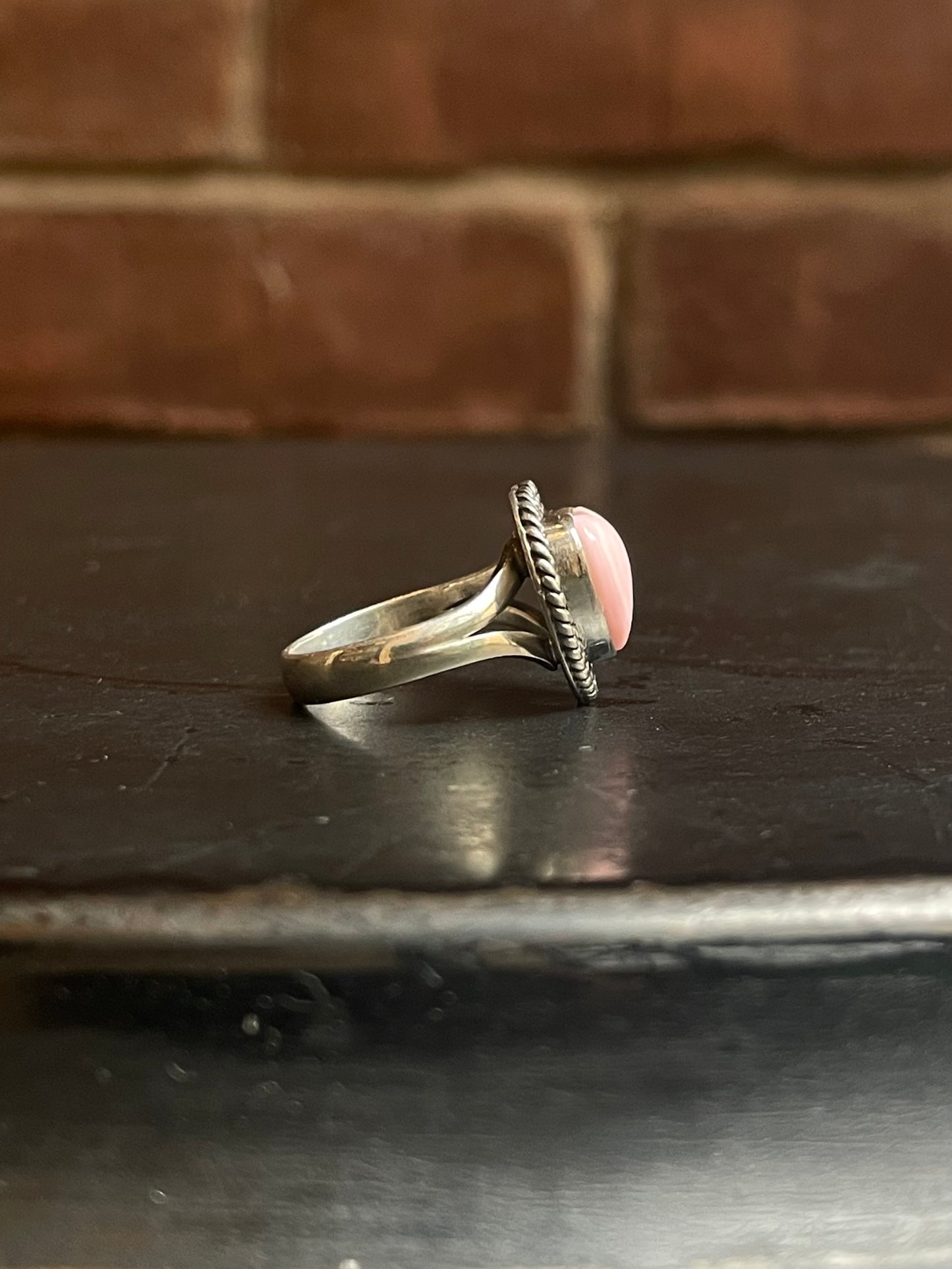 Pink Conch Heart Ring Size 7.75 | 925 Sterling Silver G118