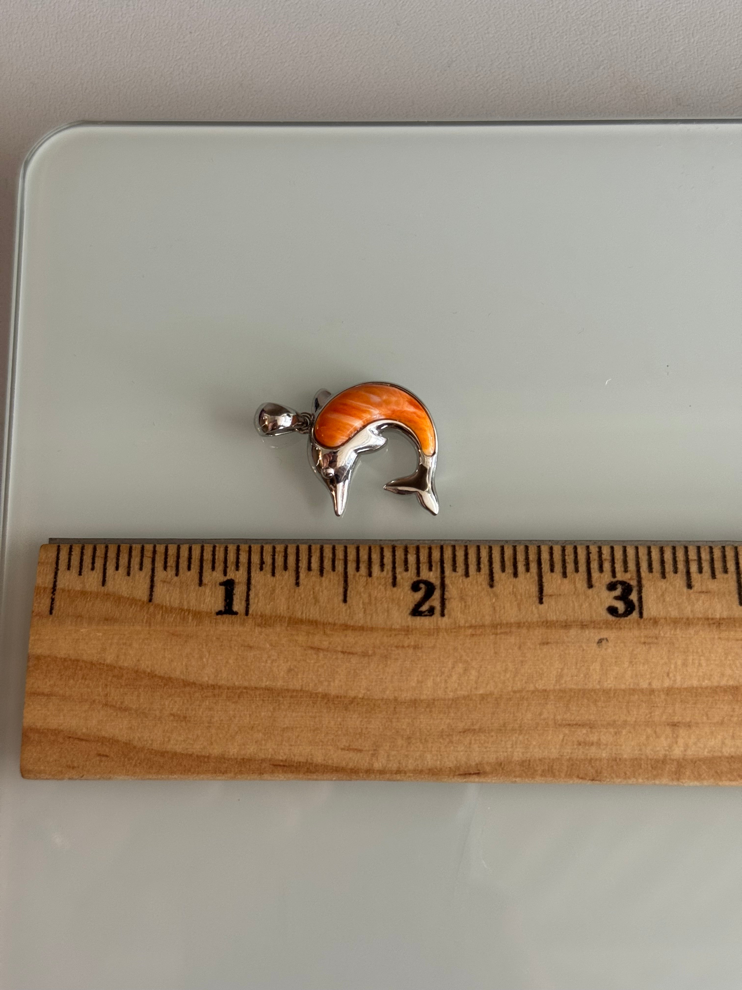 Fish Pendant in Spiny Oyster | Sterling Silver | A828