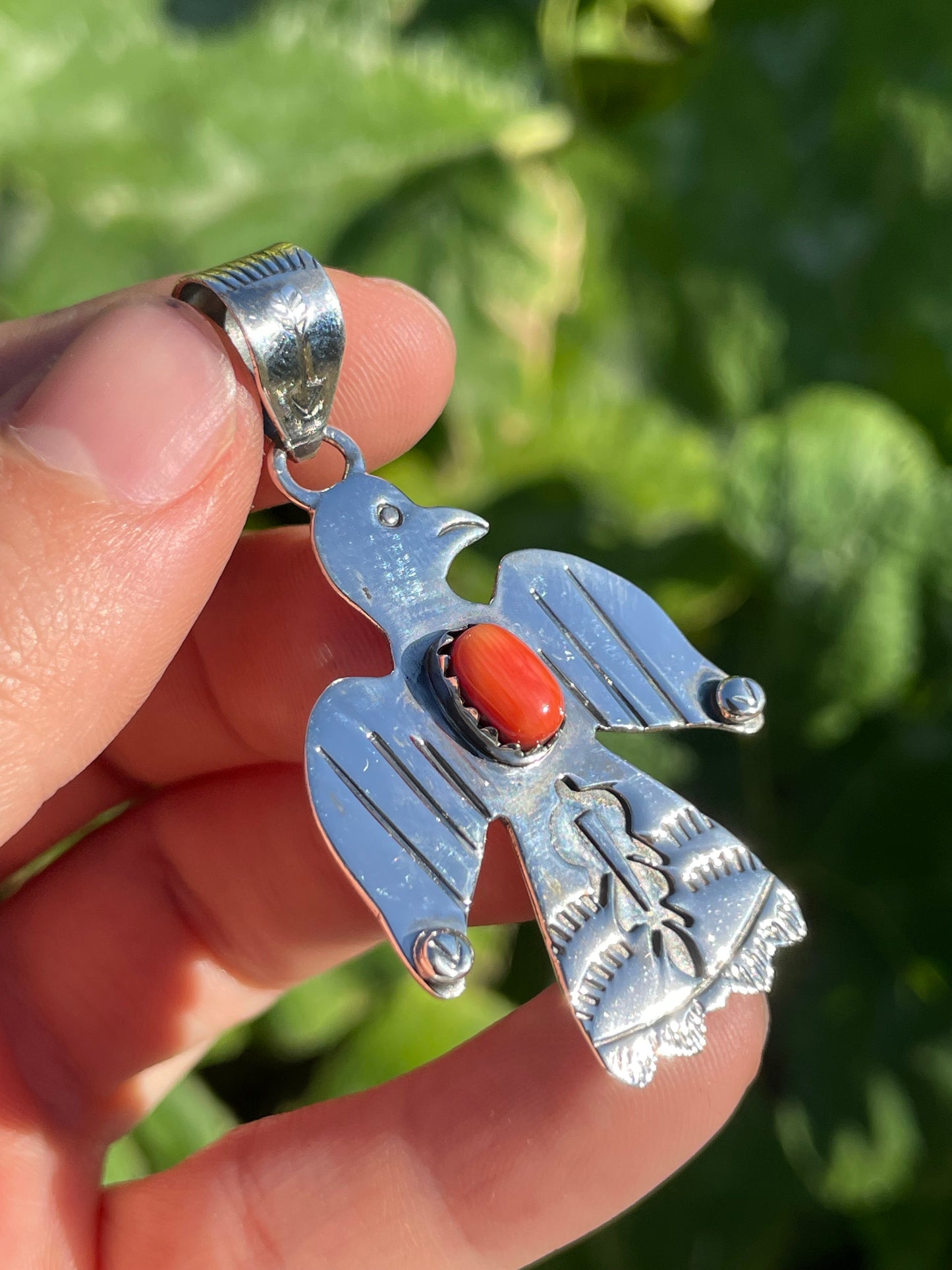 Spiny Oyster Thunderbird Pendant | Sterling Silver 925 B431