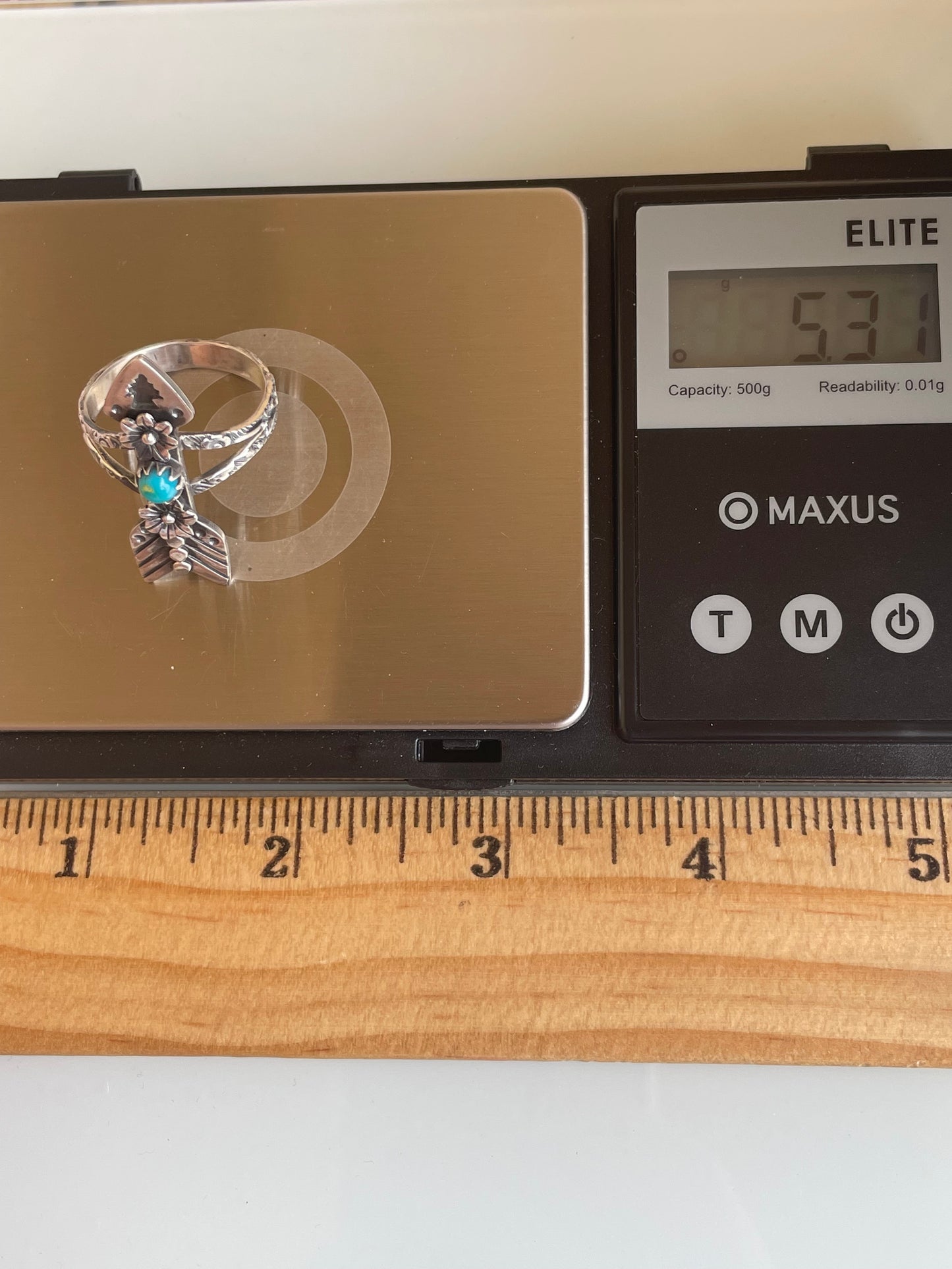 Kingman Turquoise Arrow Ring Size 9.5 | 925 Sterling Silver G507