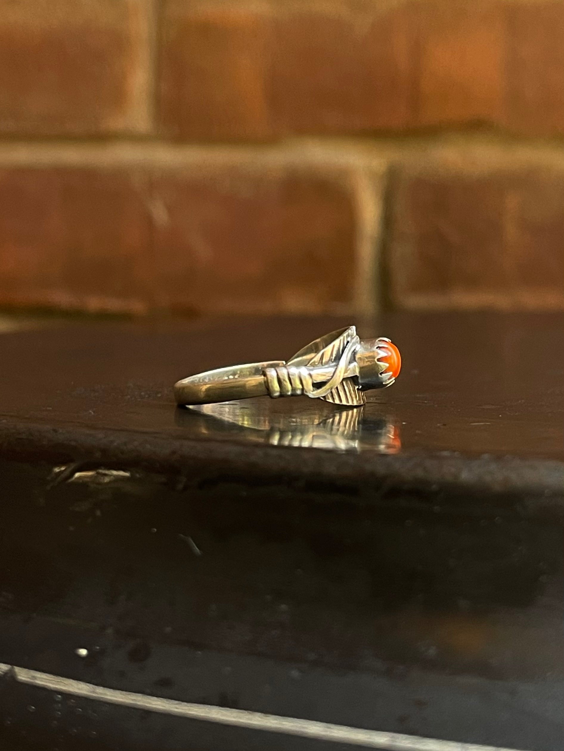 Spiny Oyster Feather Ring Size 9.5 | 925 Sterling Silver G544