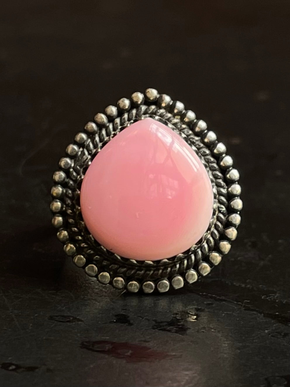 Pink Conch Ring Size 7 | 925 Sterling Silver G100