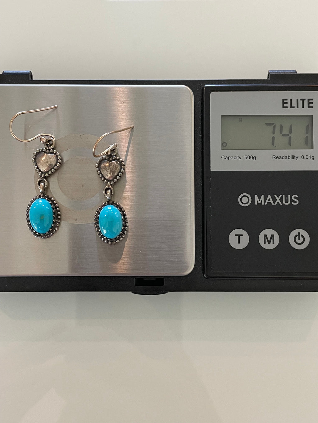Turquoise Heart Dangle Earrings | 925 Sterling Silver G711