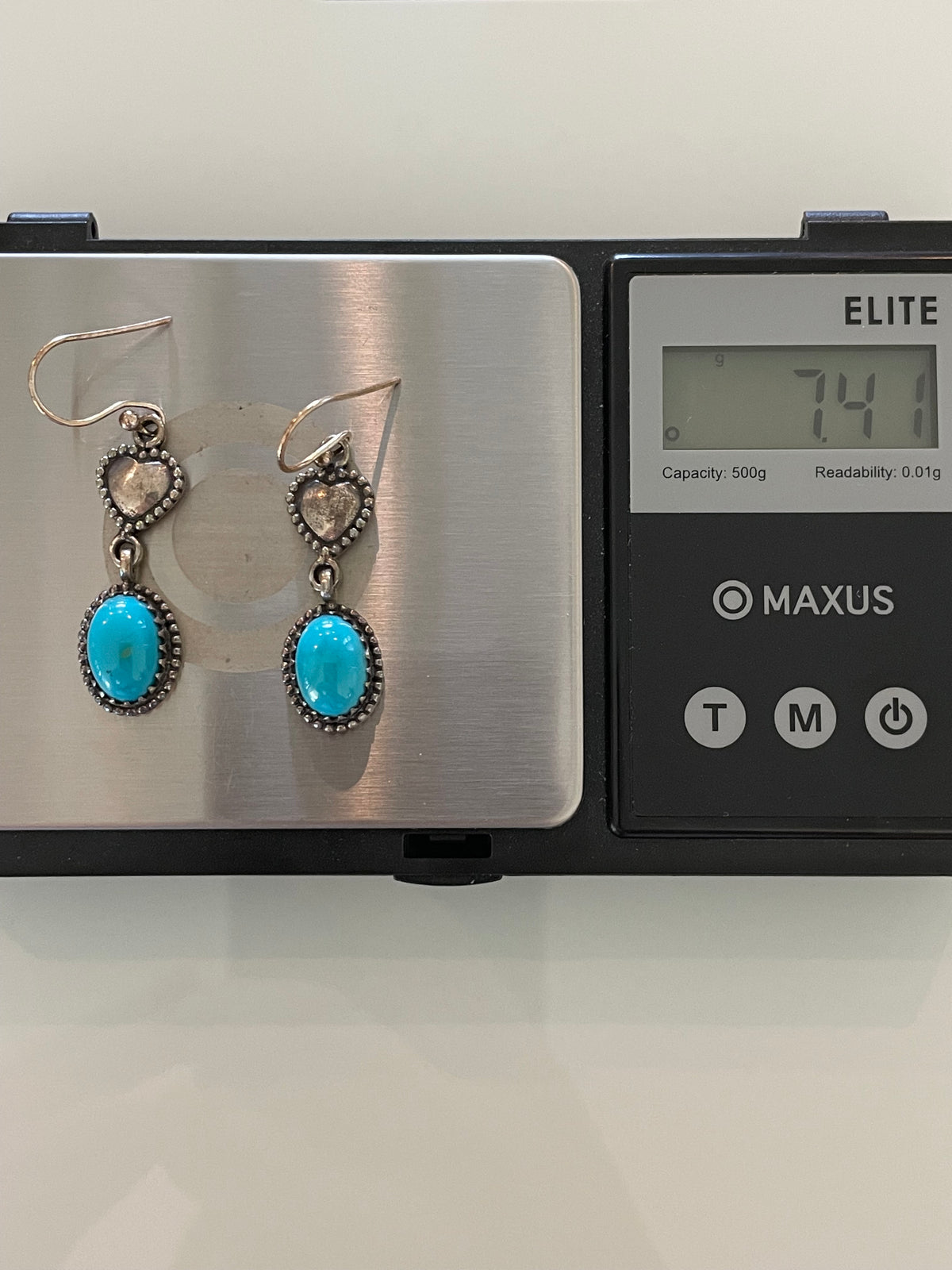 Turquoise Heart Dangle Earrings | 925 Sterling Silver G711