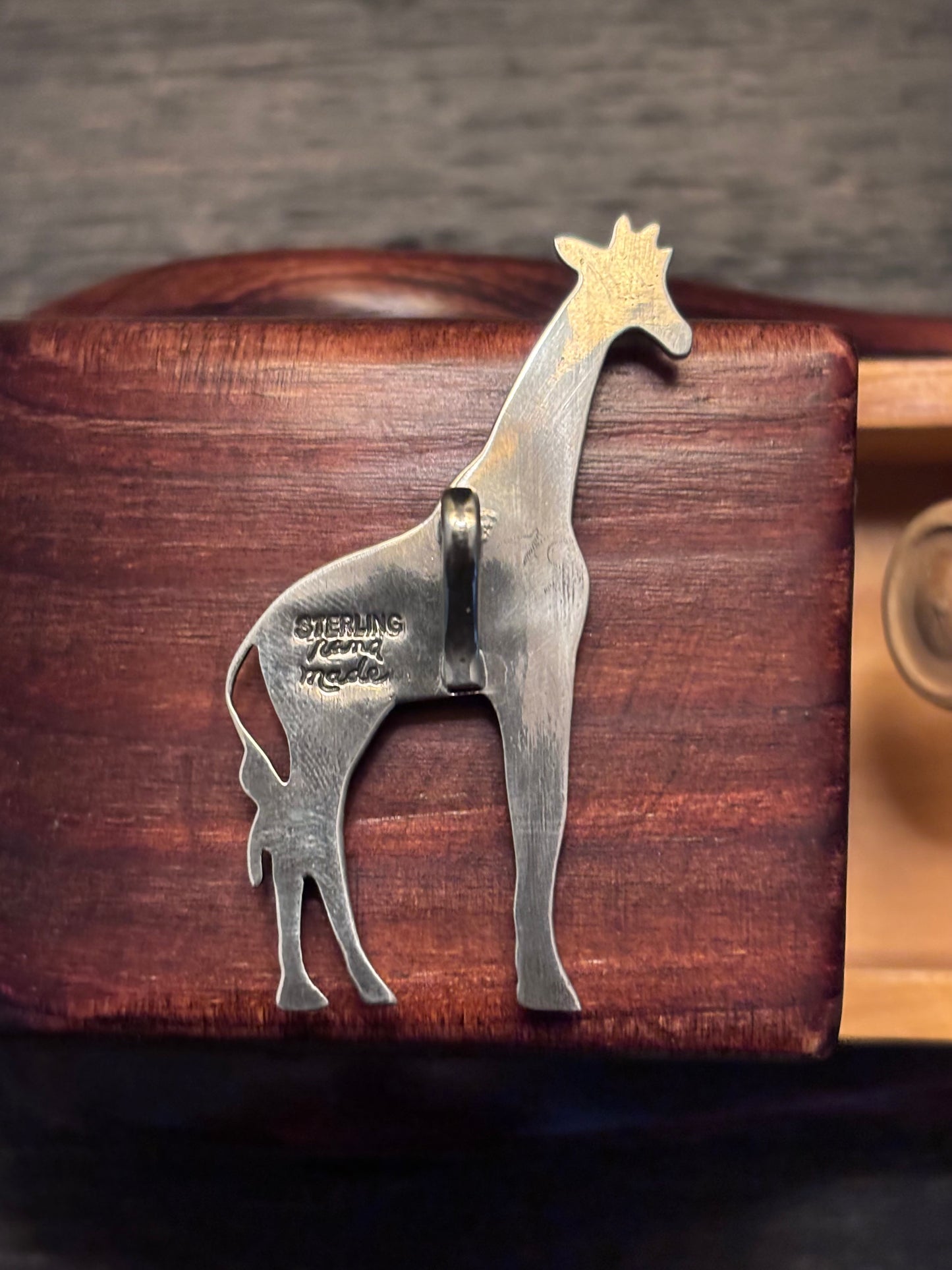 Turquoise Giraffe Pendant | 925 Sterling Silver Southwestern Style A098