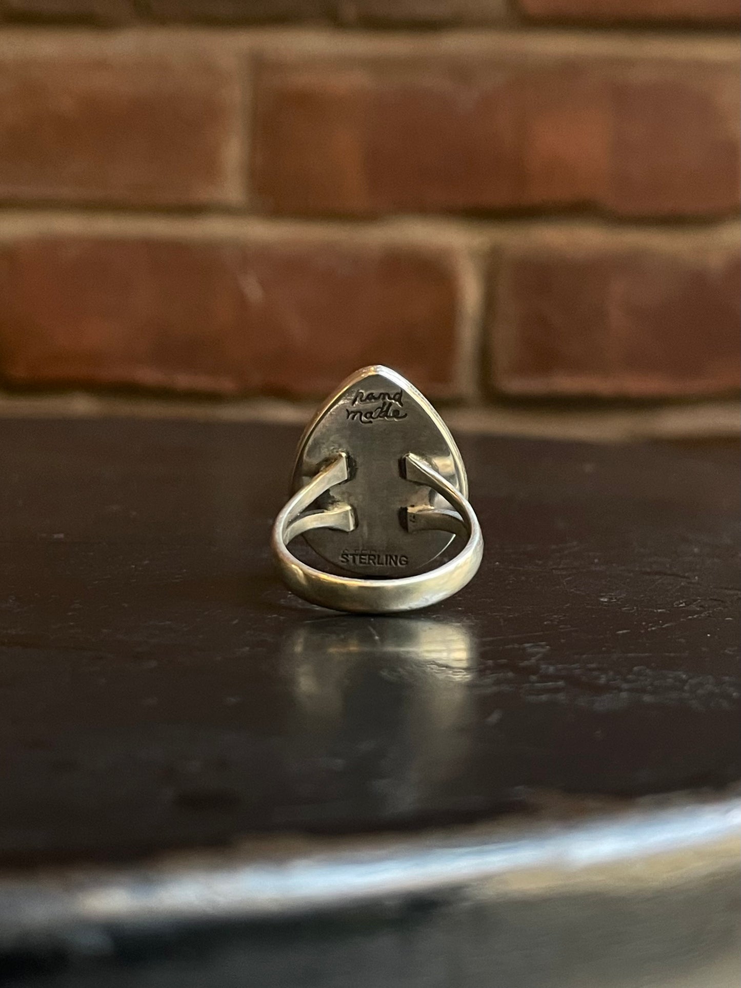 Pink Conch Tear Drop Ring Size 8.25 | 925 Sterling Silver G113