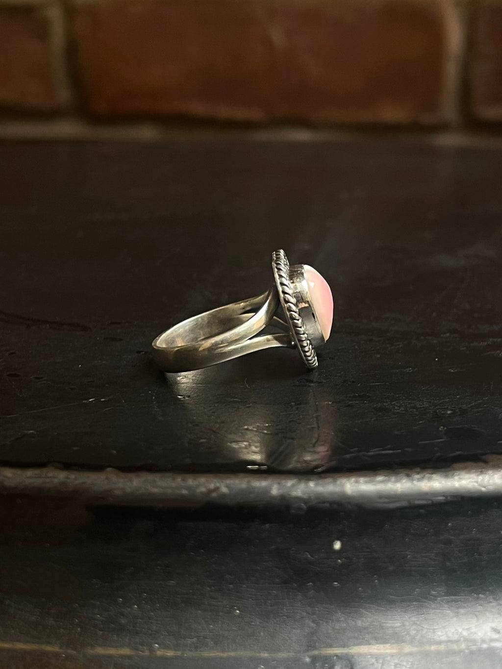 Pink Conch Heart Ring Size 7 | 925 Sterling Silver G123