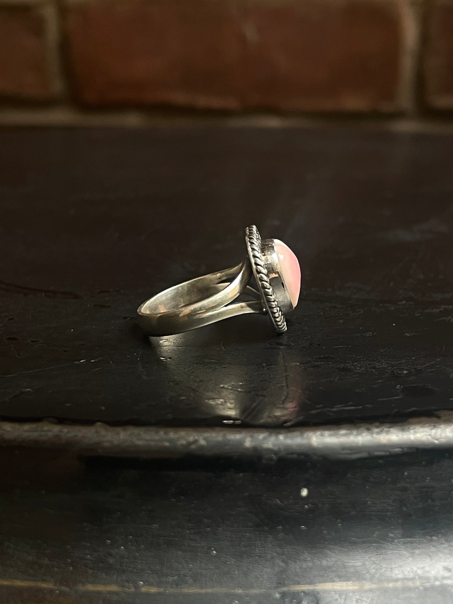 Pink Conch Heart Ring Size 7 | 925 Sterling Silver G123