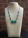 Kingman Turquoise Cluster Lariat Necklace | 925 Sterling Silver G591