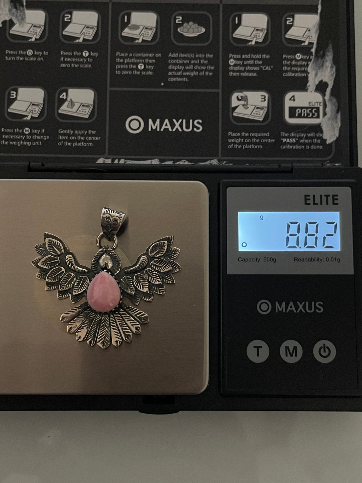 Pink Conch Thunderbird Pendant | 925 Sterling Silver E240