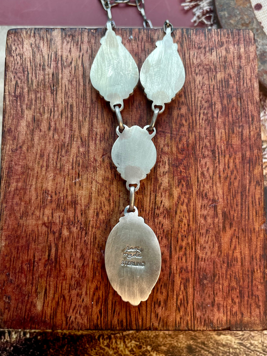 Kingman Turquoise Cluster Necklace | 925 Sterling Silver D217