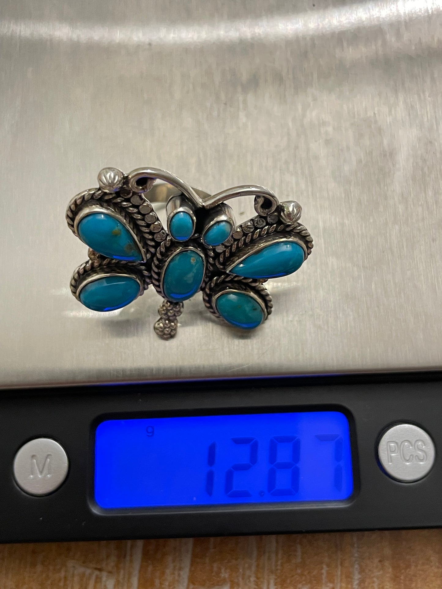 Kingman Turquoise Butterfly Ring | 925 Sterling Silver | Size 6 B908