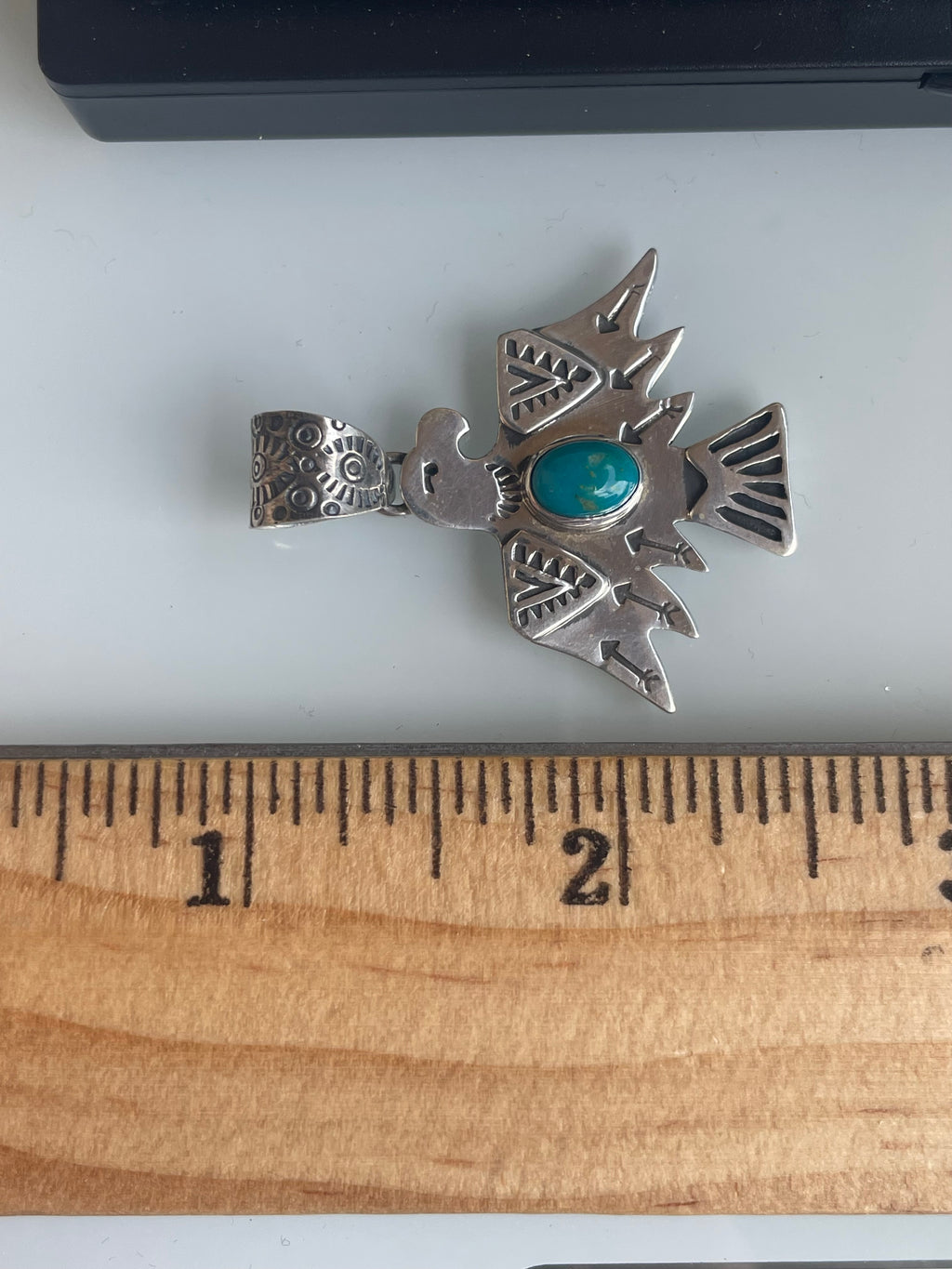 Kingman Turquoise Thunderbird Pendant | 925 Sterling Silver G623