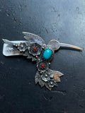 Hummingbird Pendant in Kingman Turquoise | Sterling Silver | A576