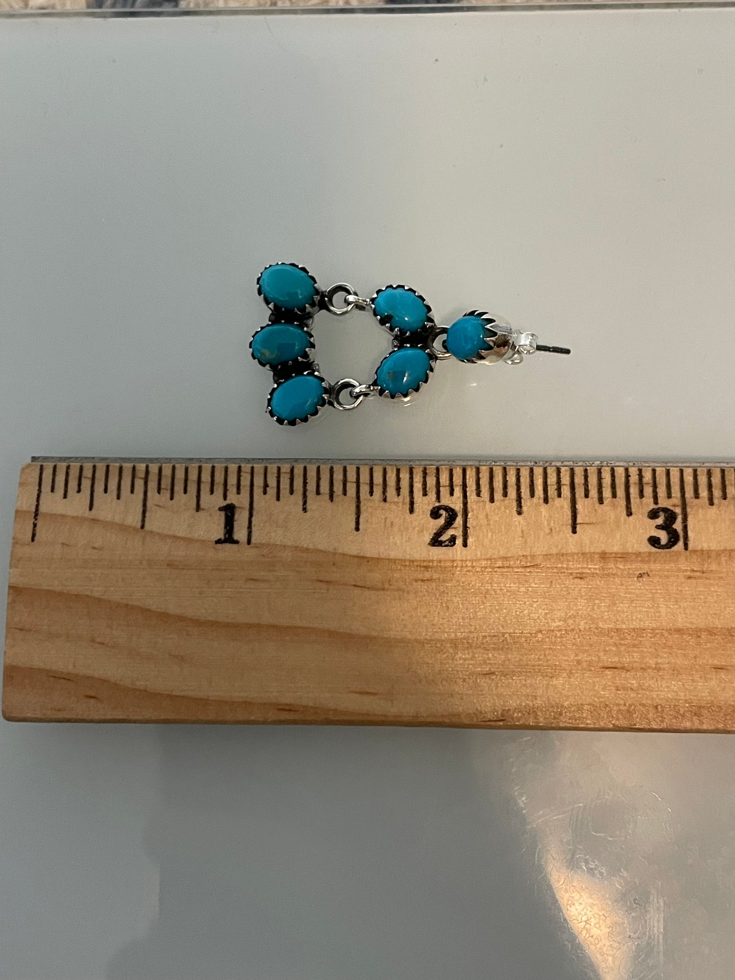 Kingman Turquoise Chandelier Stud Earrings | 925 Sterling Silver C840