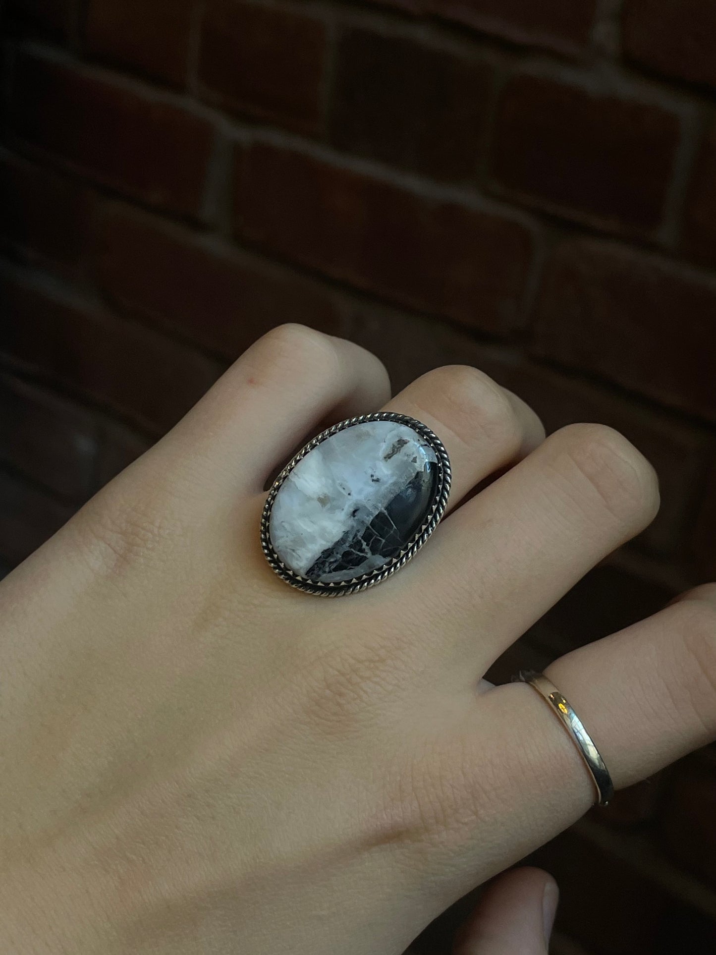 White Buffalo Ring | Sterling Silver 925 | Size 7 C732
