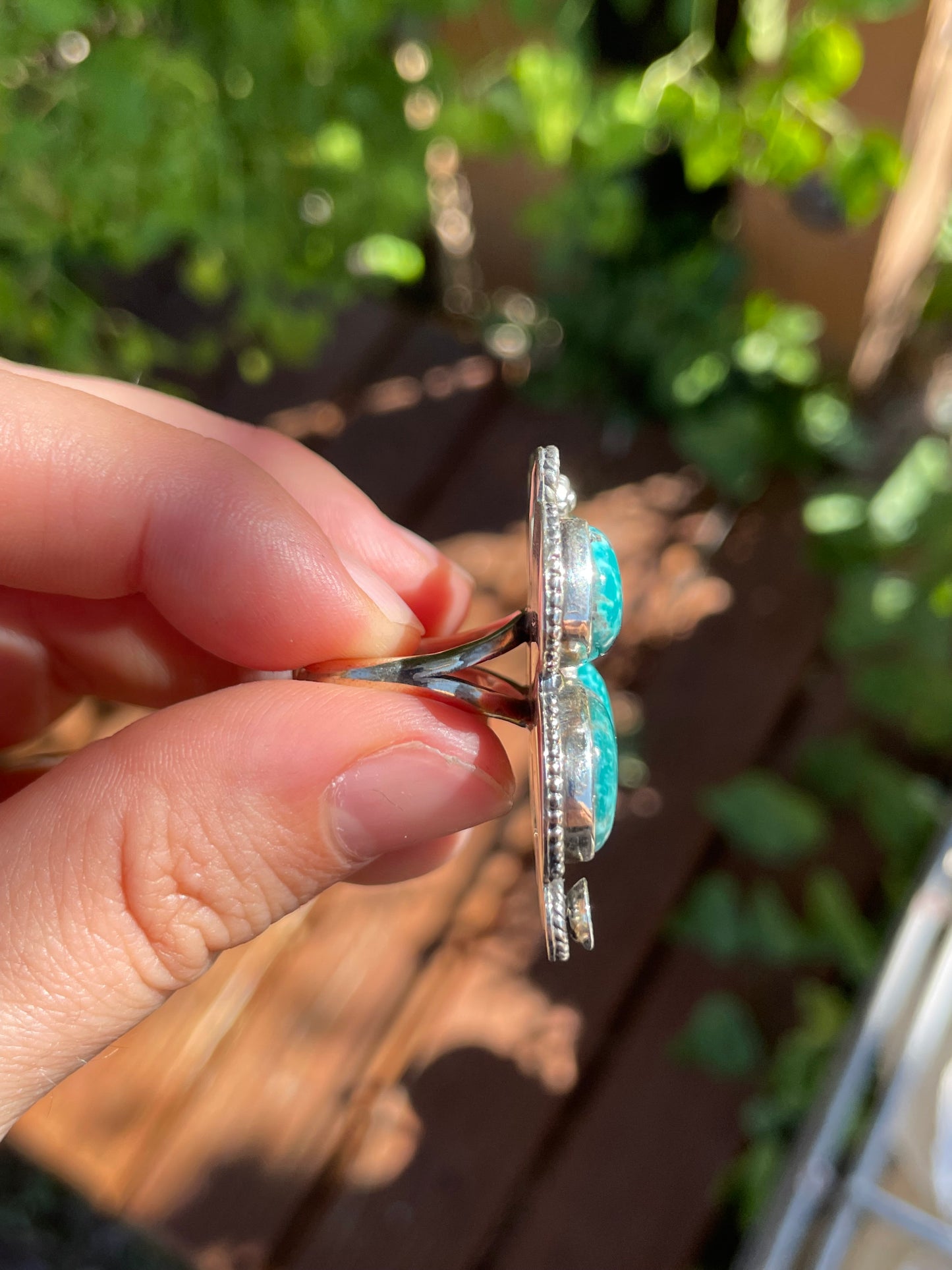 Chrysocolla Butterfly Ring | 925 Sterling Silver | Size 7 Y79