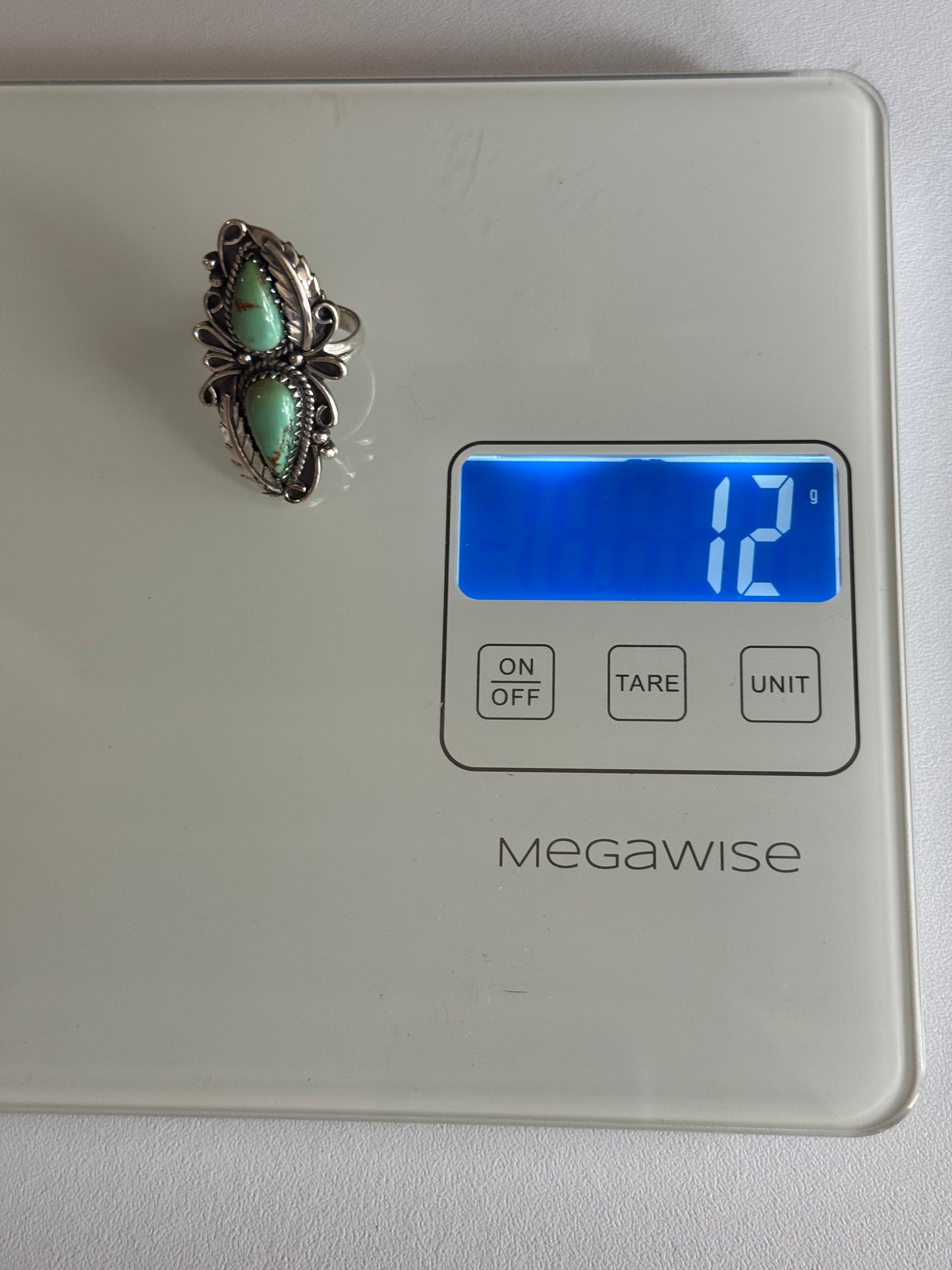 Turquoise Leaf Ring | 925 Sterling Silver | Size 9 C265