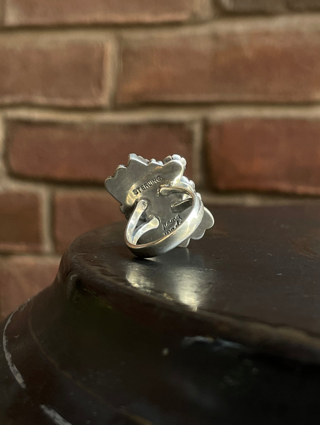 Kingman Turquoise Floral Ring Size 6 | 925 Sterling Silver G579